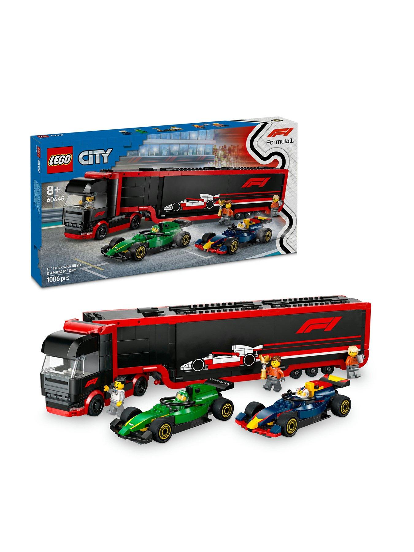 Image 1 of 8 of LEGO City F1 Truck with RB20 &amp; AMR24 F1 Cars 60445