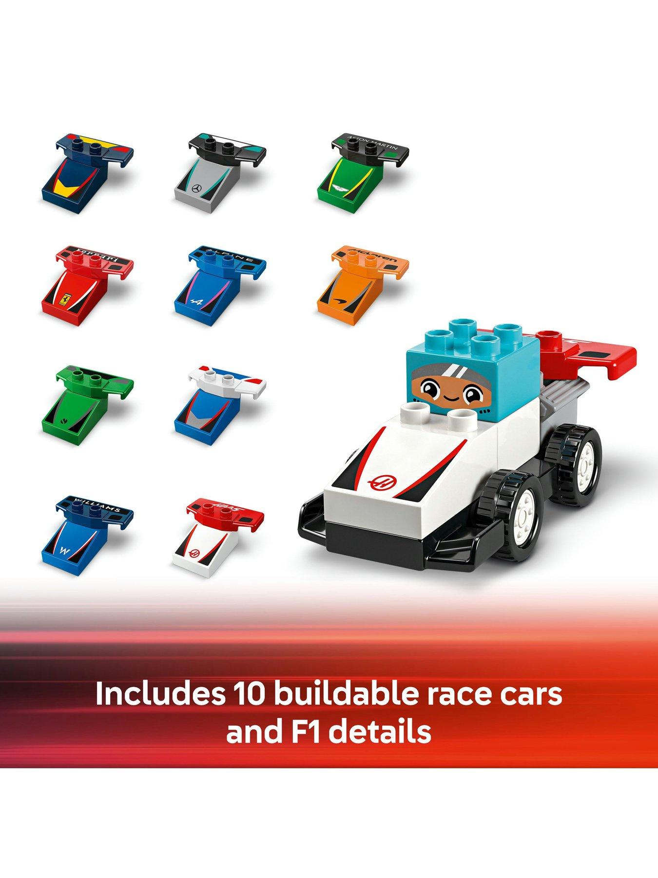 LEGO Duplo F1 Team Race Cars Drivers Toy Set 10445 Very