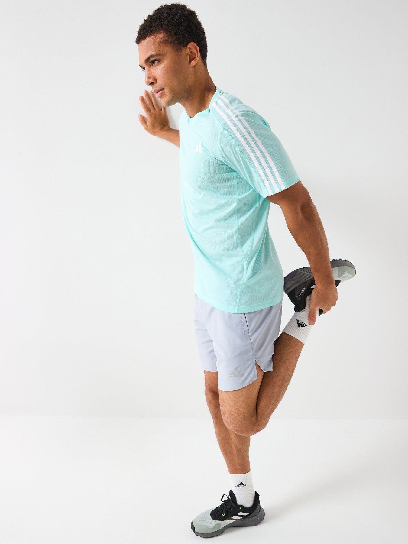 Image 6 of 6 of adidas Own The Run 3 Stripes T-shirt - Blue