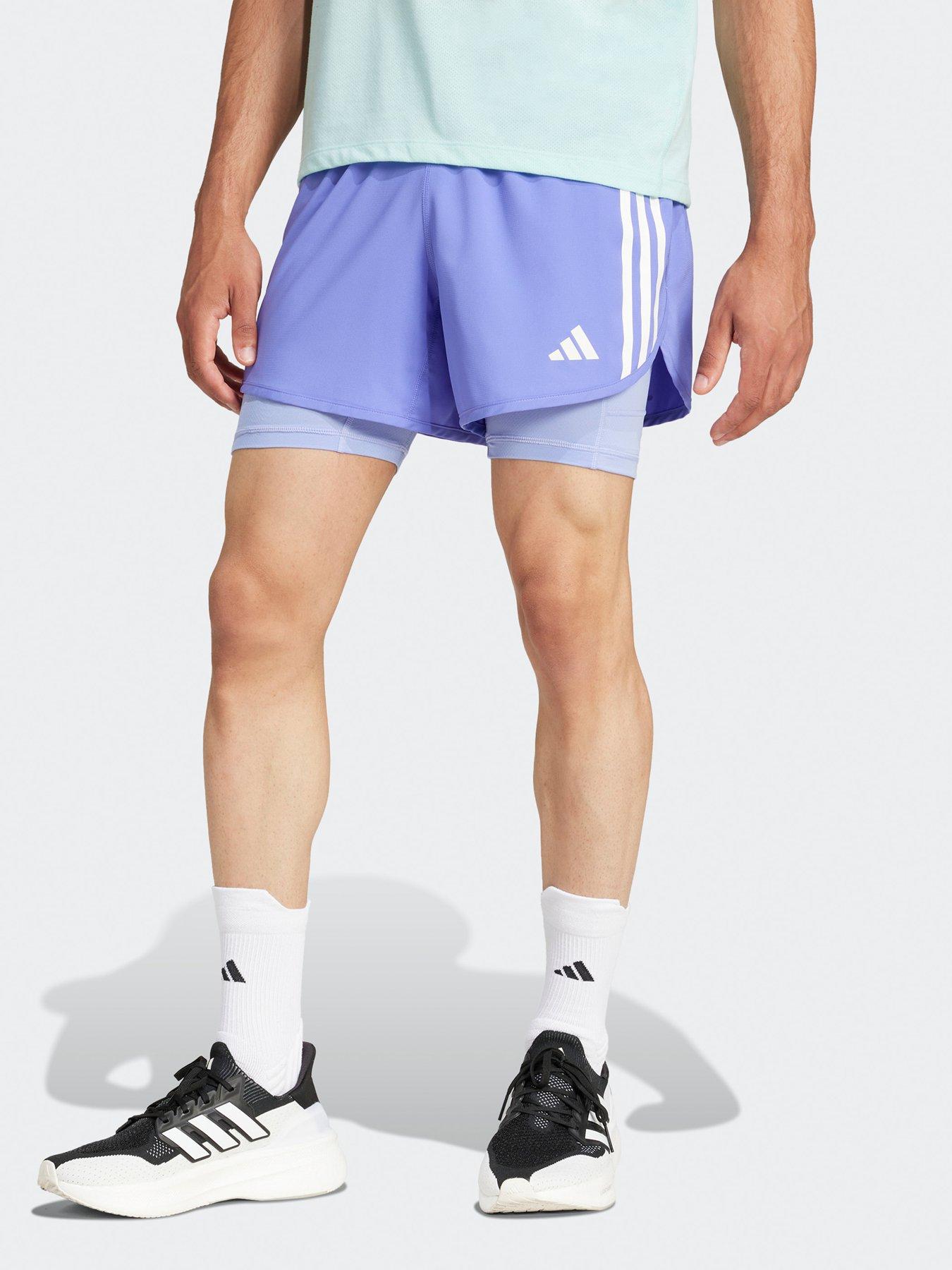 undefined Own The Run 3 Stripes 2in1 Short - Blue