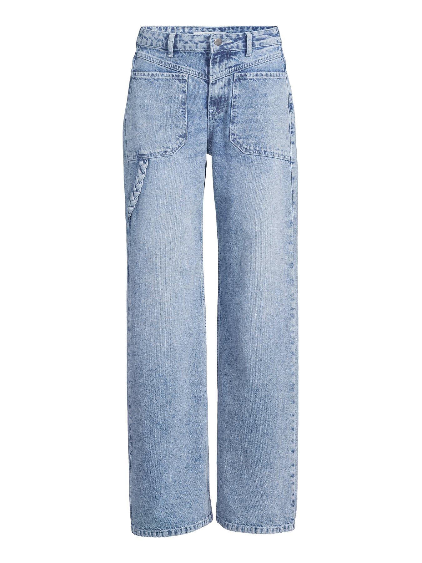 Image 5 of 5 of Michelle Keegan Rope Wide Leg Jeans - Mid Wash