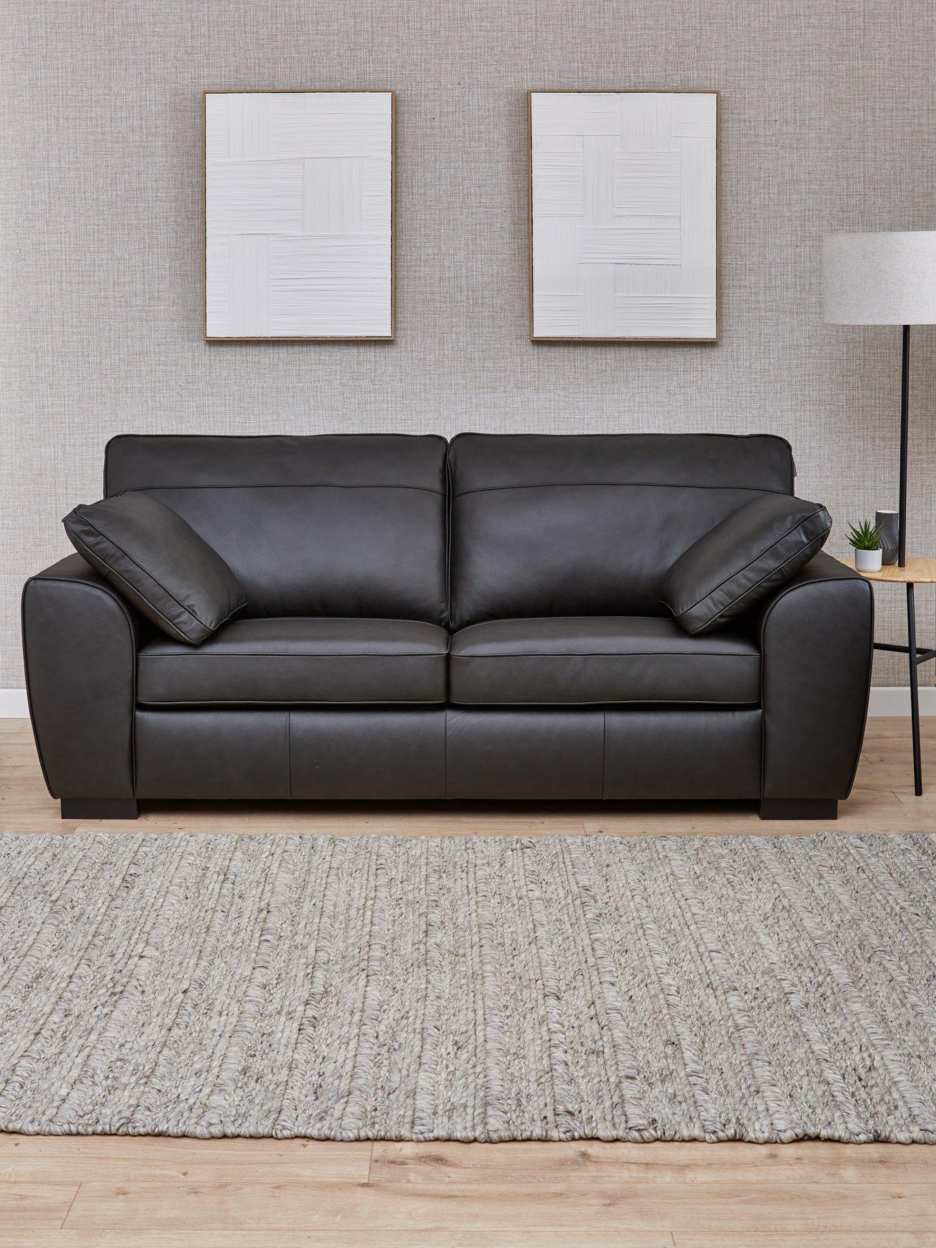 Product photograph of Very Home Sona 3 Seater Leather Sofa from very.co.uk