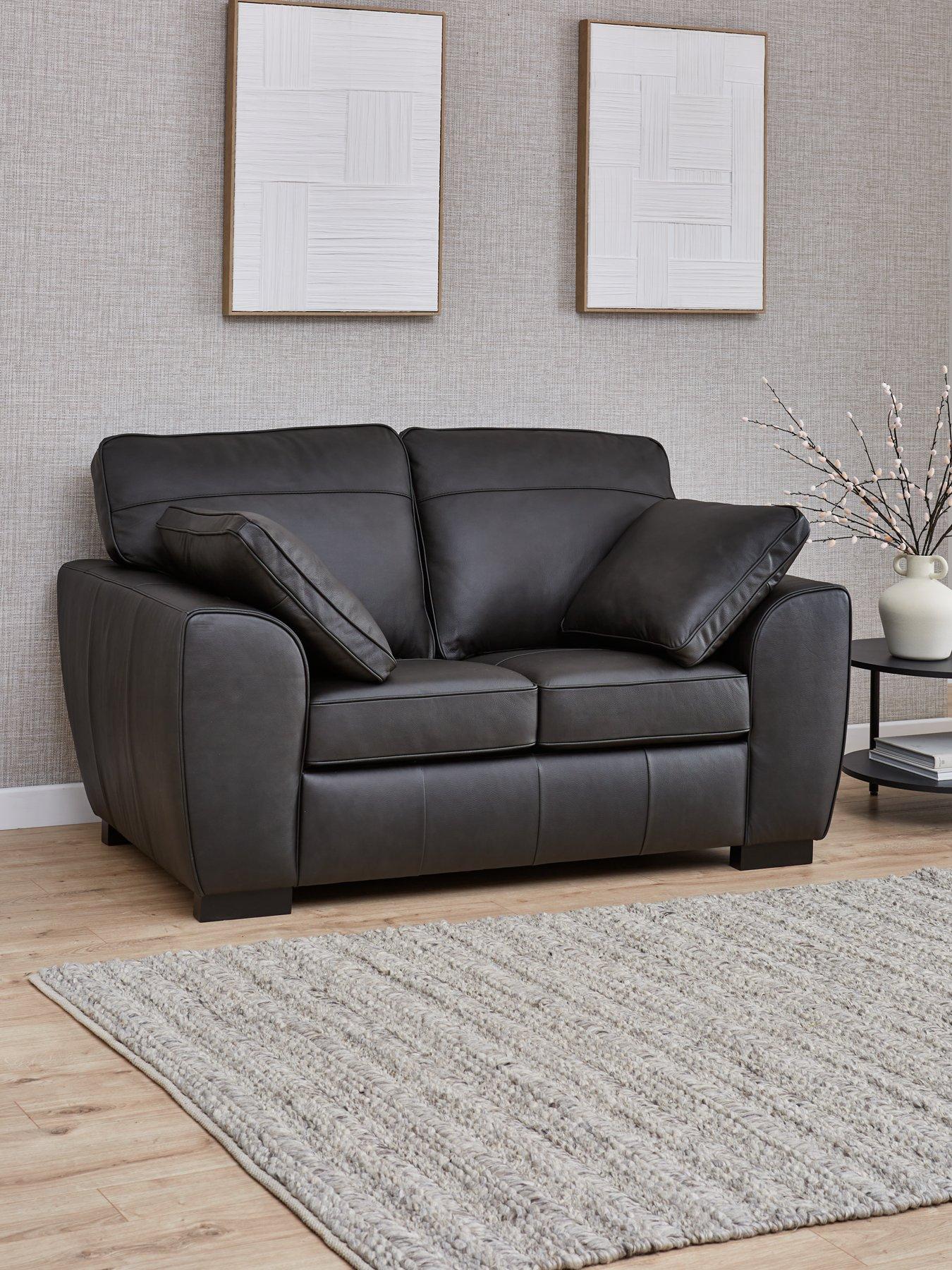 Product photograph of Very Home Sona 2 Seater Leather Sofa from very.co.uk