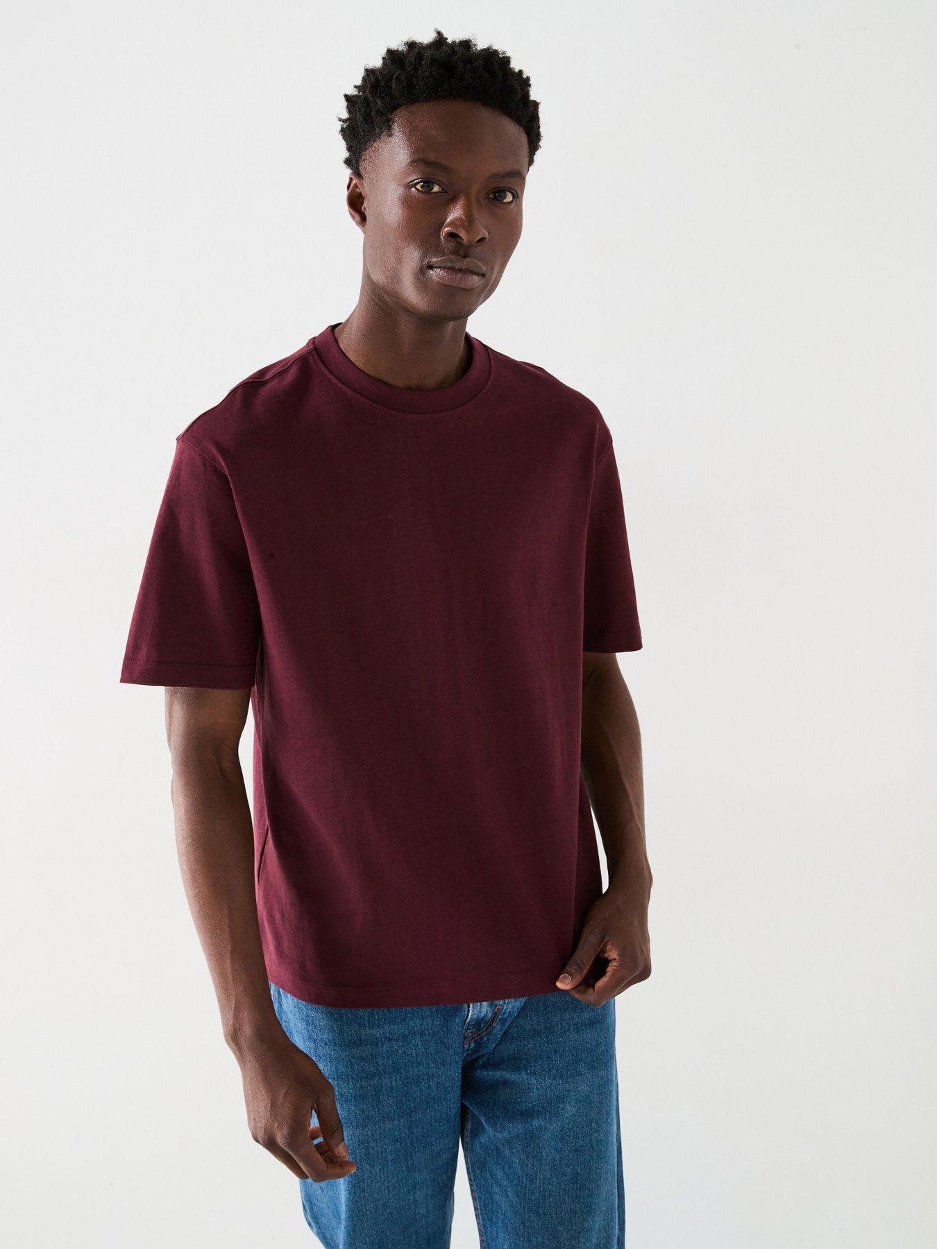 undefined Anouk Short Sleeved Heavyweight T-Shirt - Dark Red