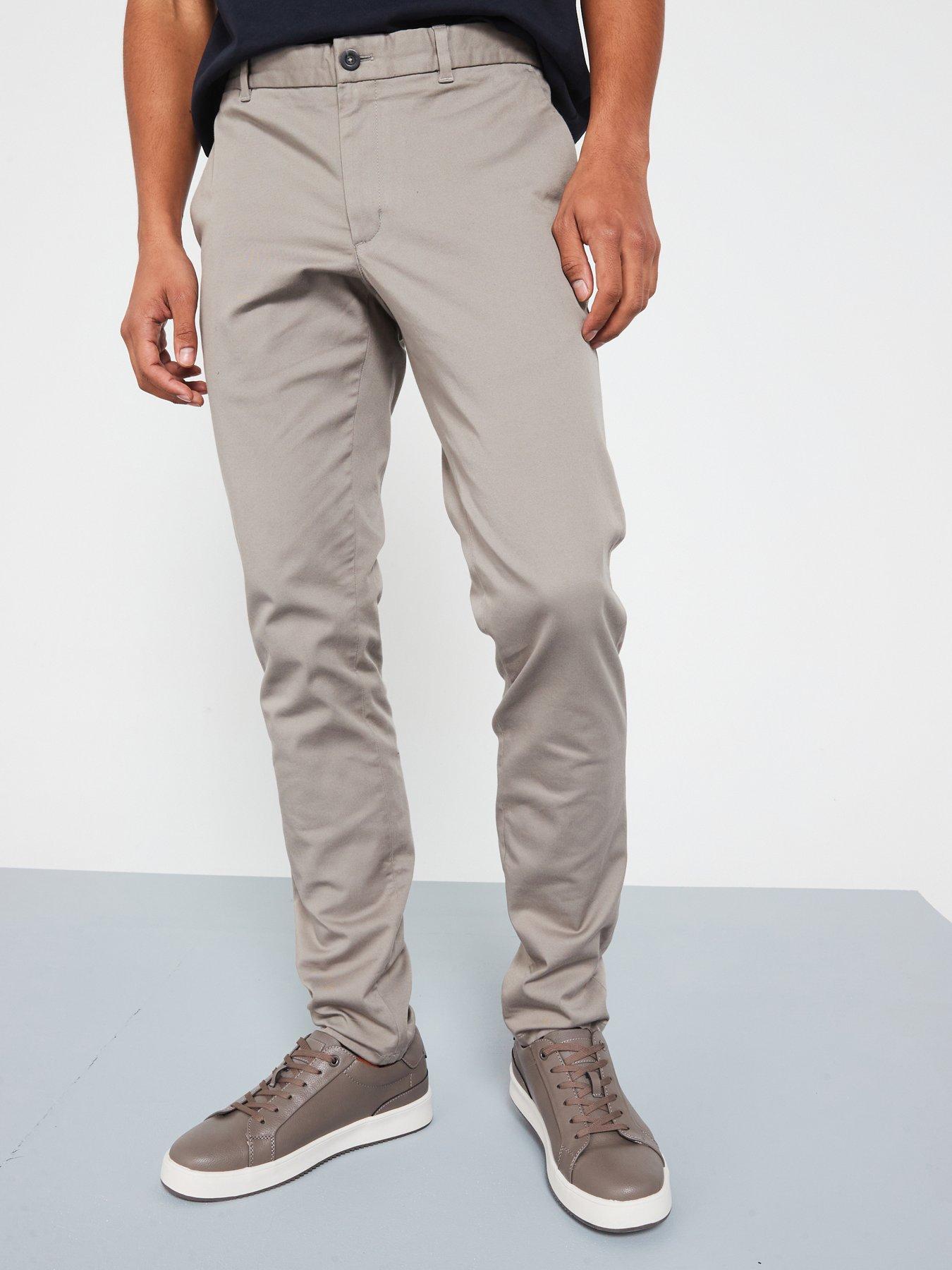 undefined Barna Smart Slim Fit Trousers - Light Grey