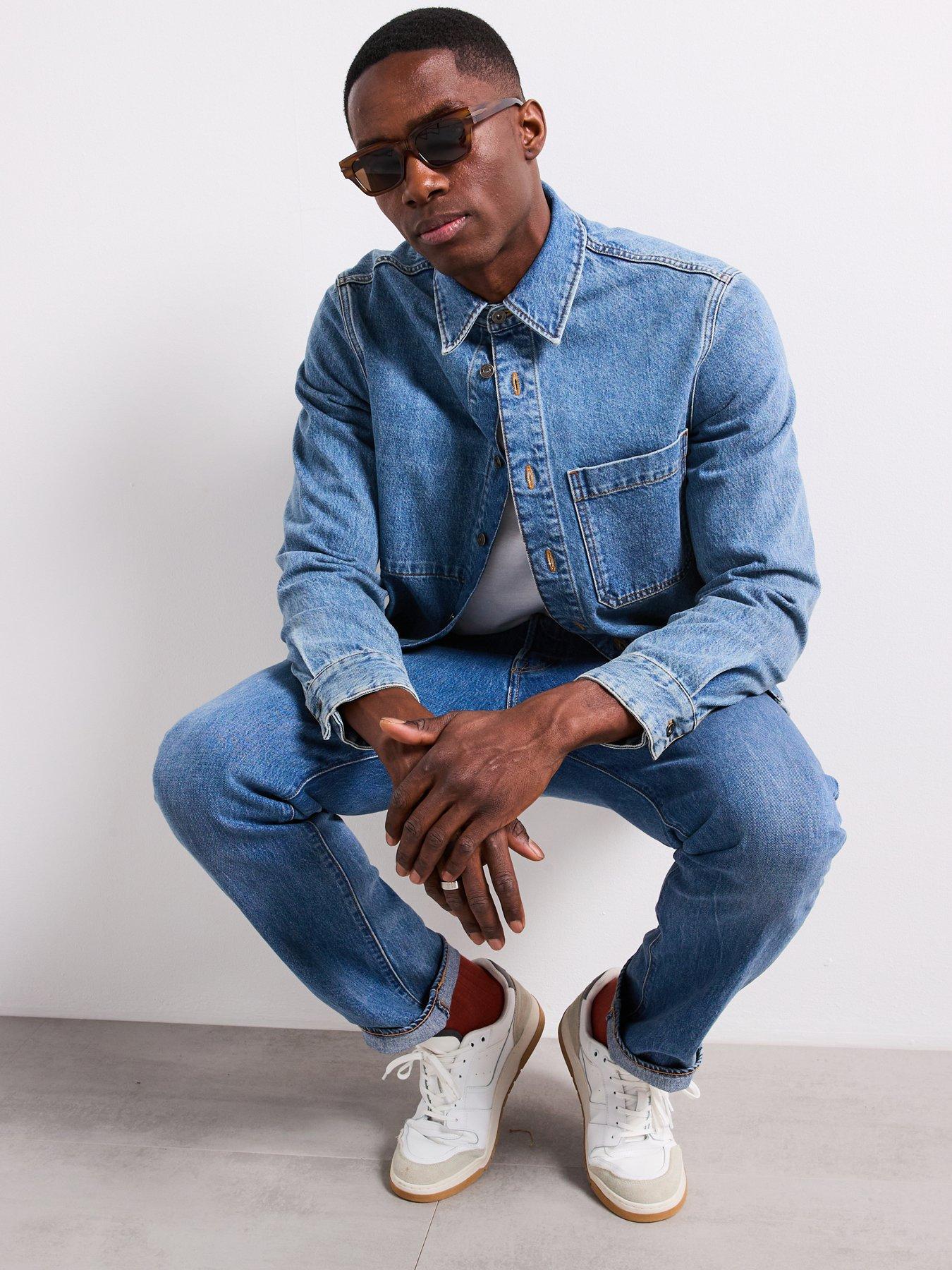 undefined Pitch Relaxed Fit Denim Overshirt - Dark Blue