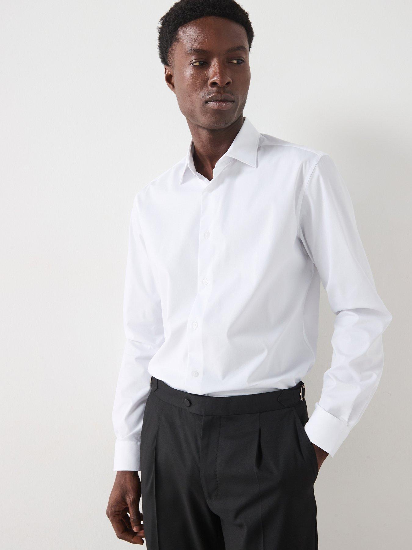Image 1 of 6 of Mango Play Long Sleeved Formal Regular Fit Shirt - White