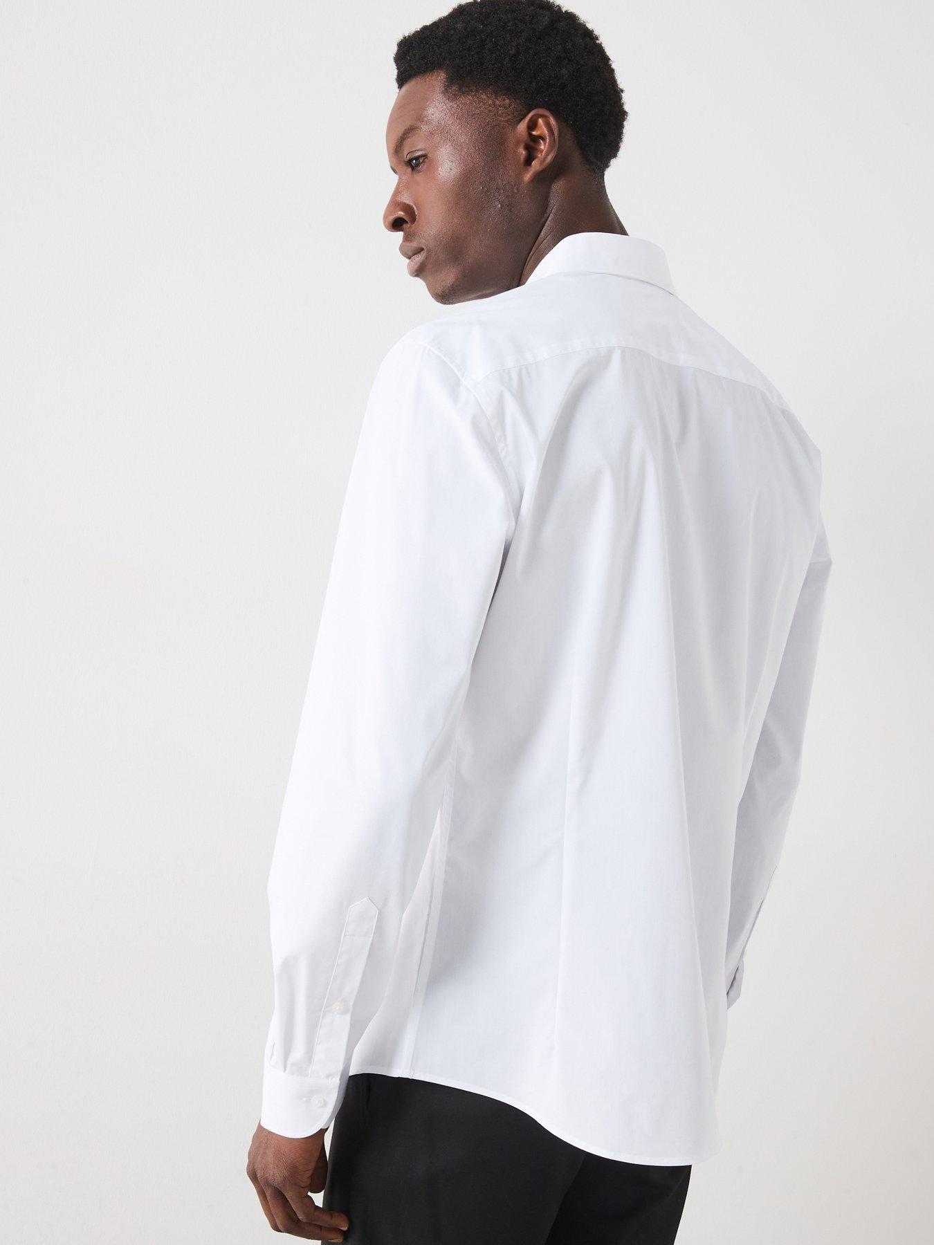 Image 2 of 6 of Mango Play Long Sleeved Formal Regular Fit Shirt - White