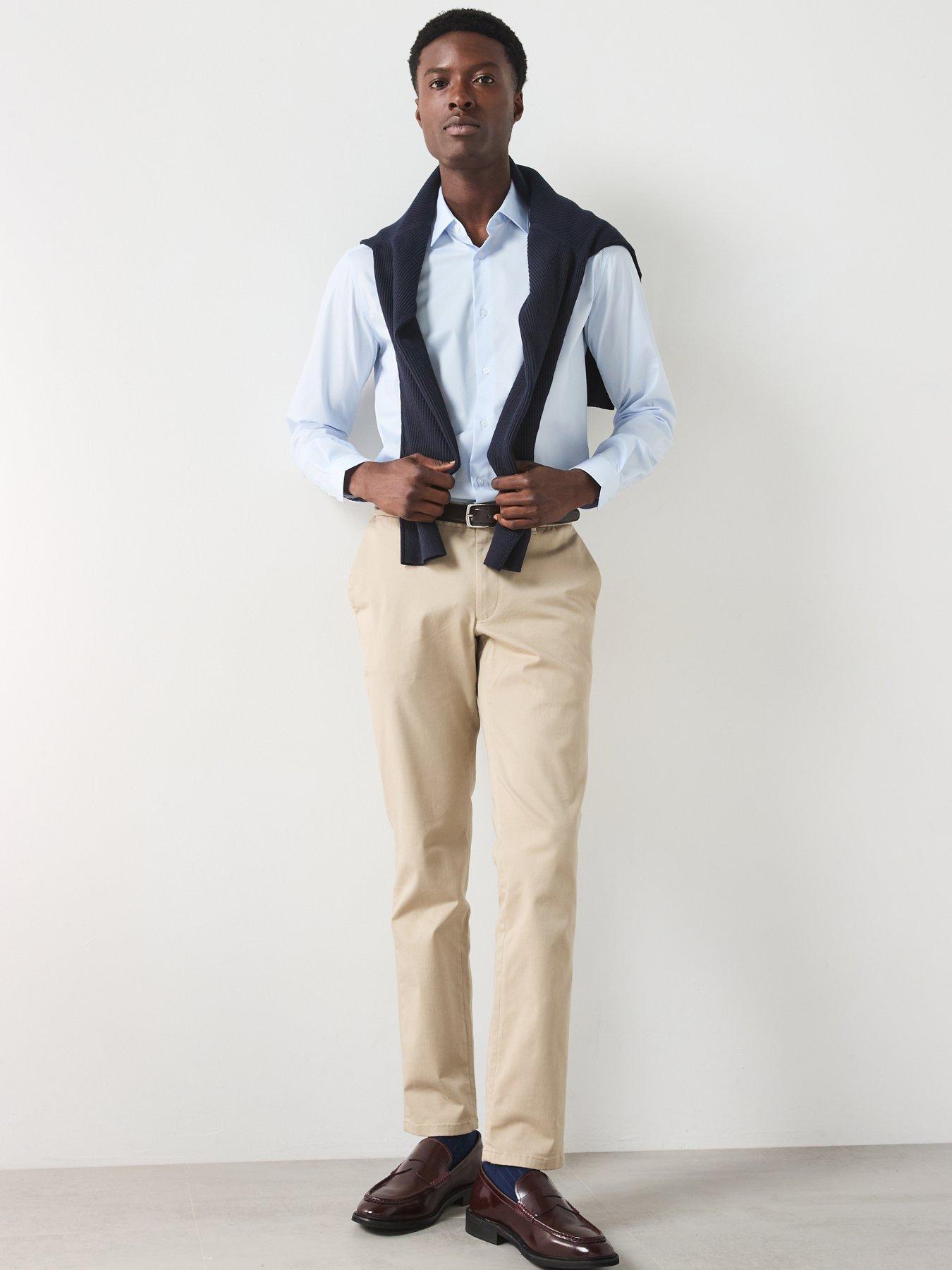 Image 3 of 6 of Mango Play Long Sleeved Formal Regular Fit Shirt - Light Blue