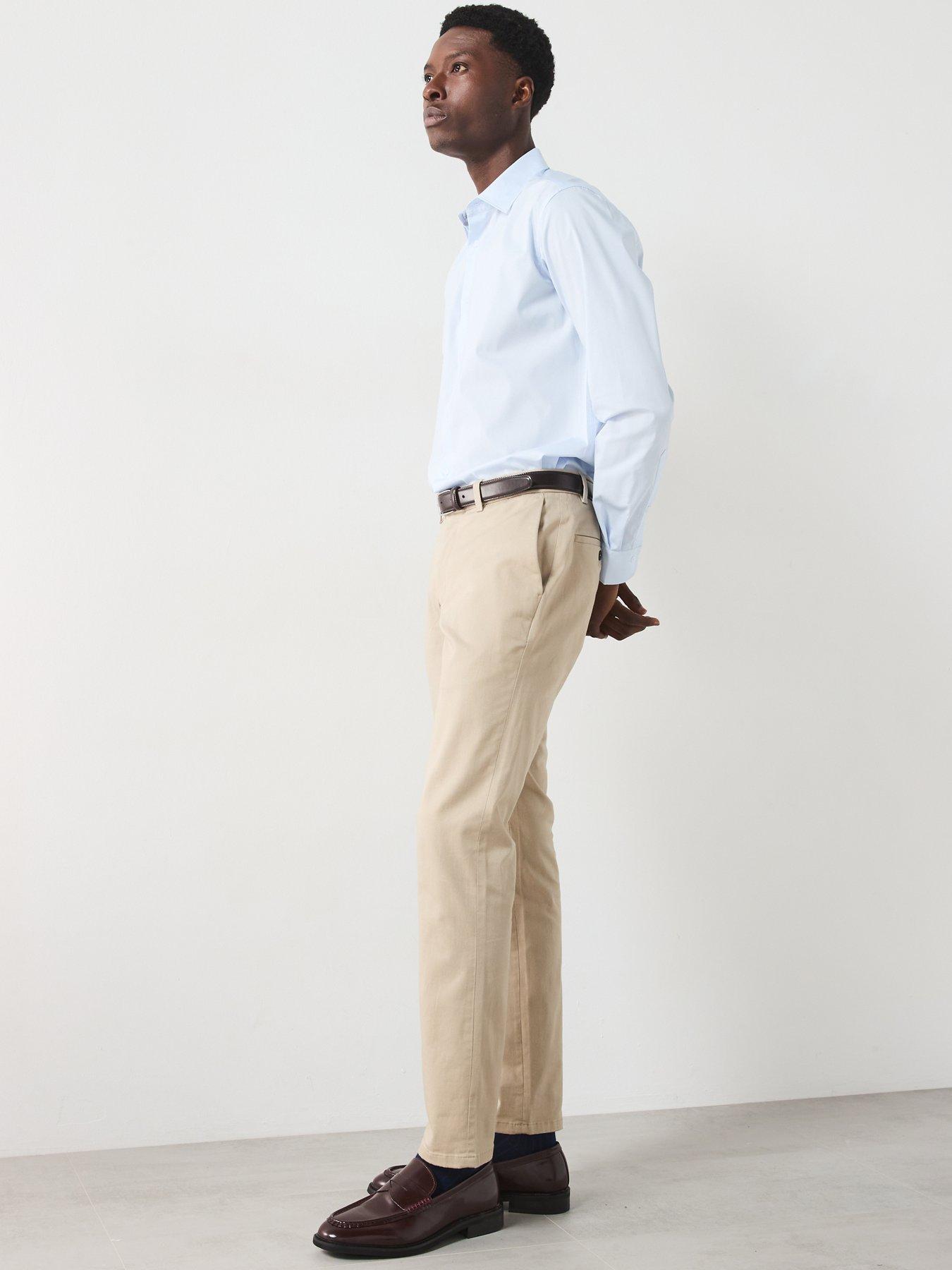 Image 5 of 6 of Mango Play Long Sleeved Formal Regular Fit Shirt - Light Blue