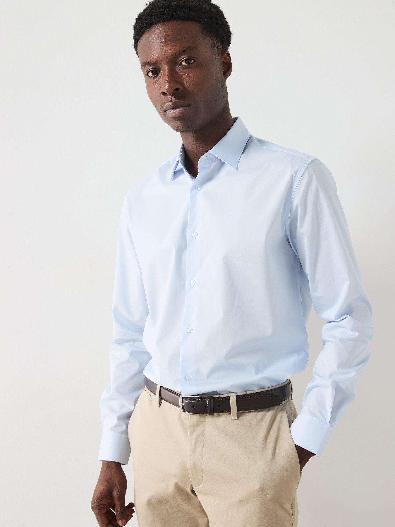 Image 6 of 6 of Mango Play Long Sleeved Formal Regular Fit Shirt - Light Blue