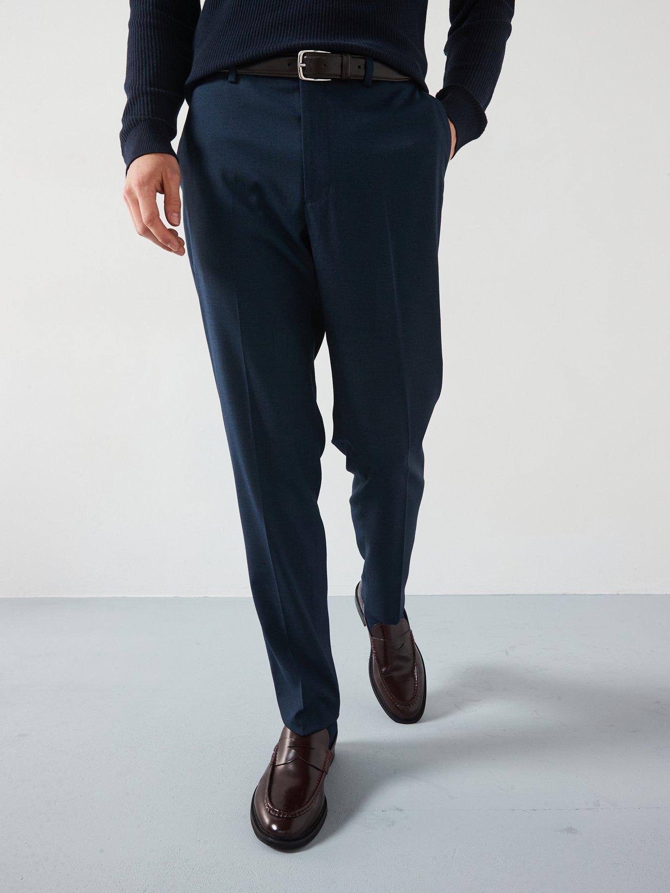 Image 1 of 6 of Mango Milan Formal Regular Fit Suit Trousers - Navy
