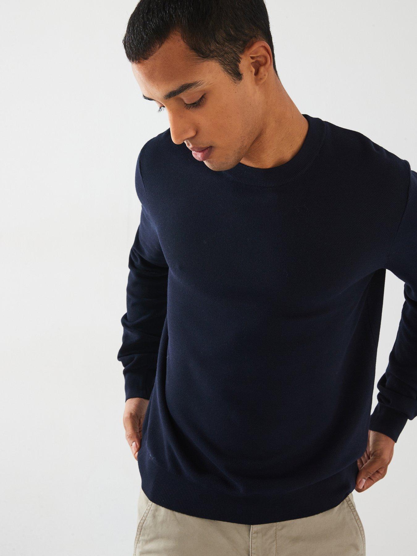 undefined Ten Long Sleeved Smart Knitted Jumper - Navy