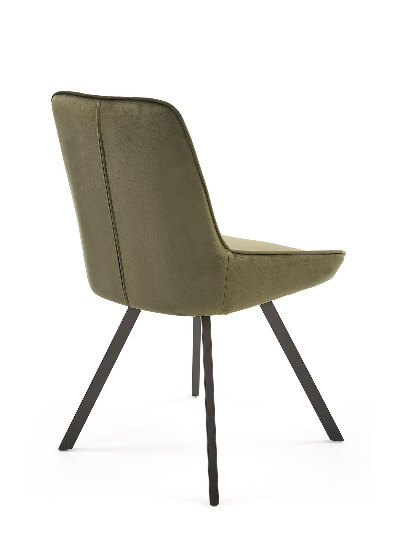Image 7 of 7 of The Very Collection Marlow 110cm Round Dining Table &amp; 4 Marlow Moss Green Chairs