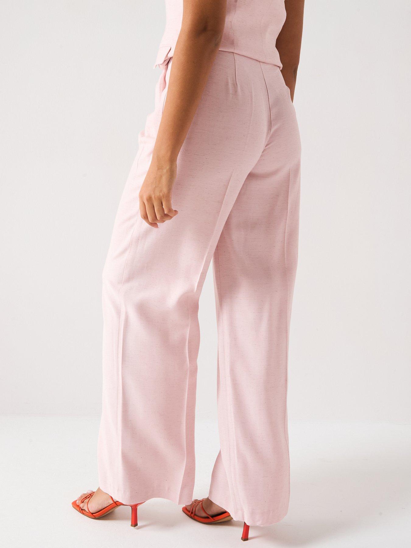 Image 2 of 5 of V by Very Wide Leg Trousers - Pink