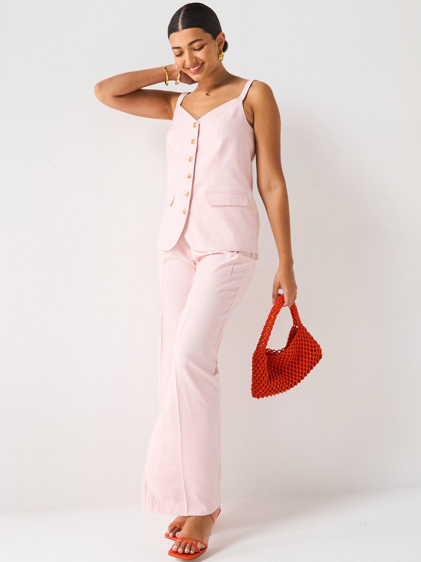 Image 5 of 5 of V by Very Wide Leg Trousers - Pink