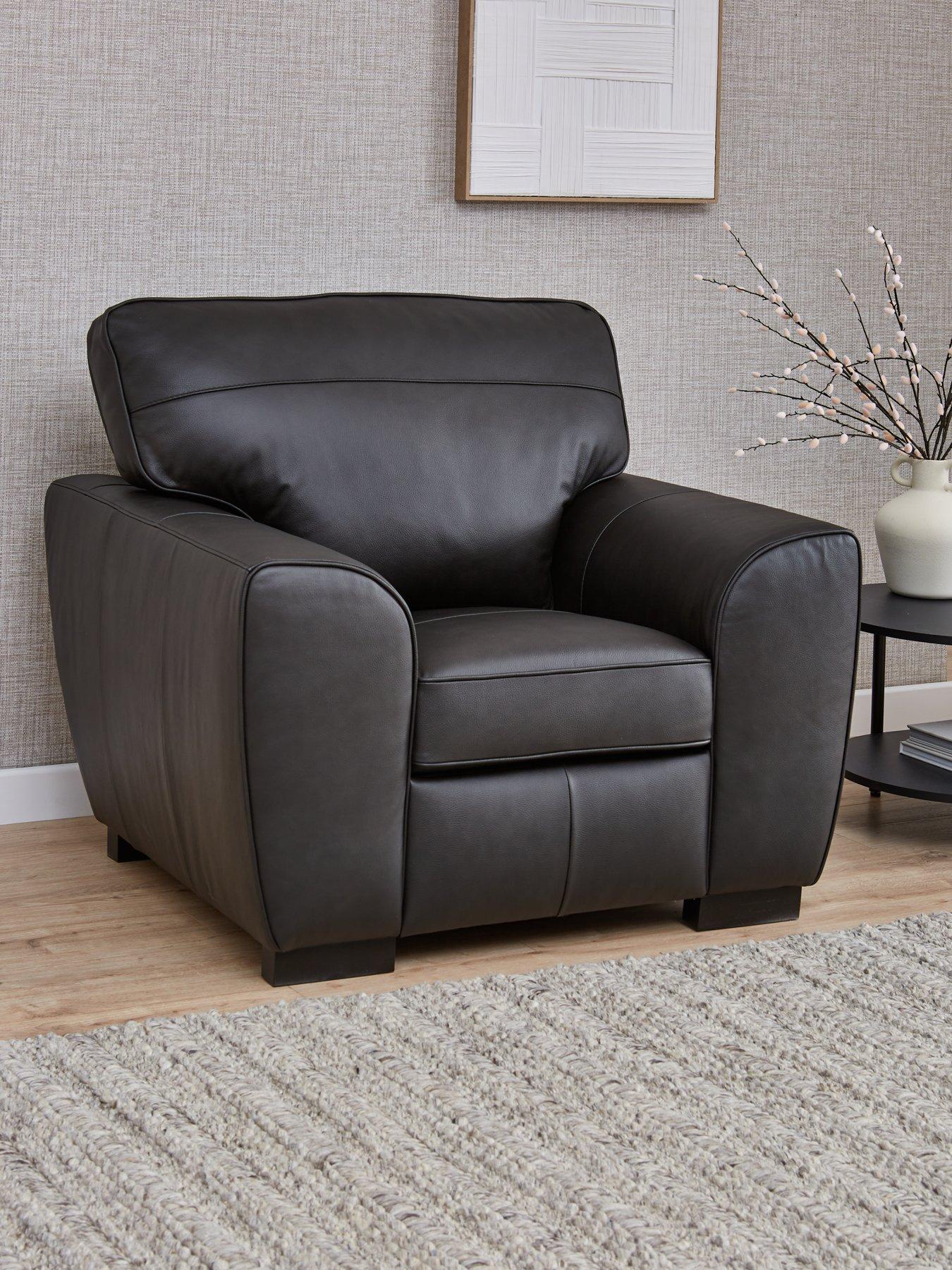 Product photograph of Very Home Sona Leather Chair from very.co.uk