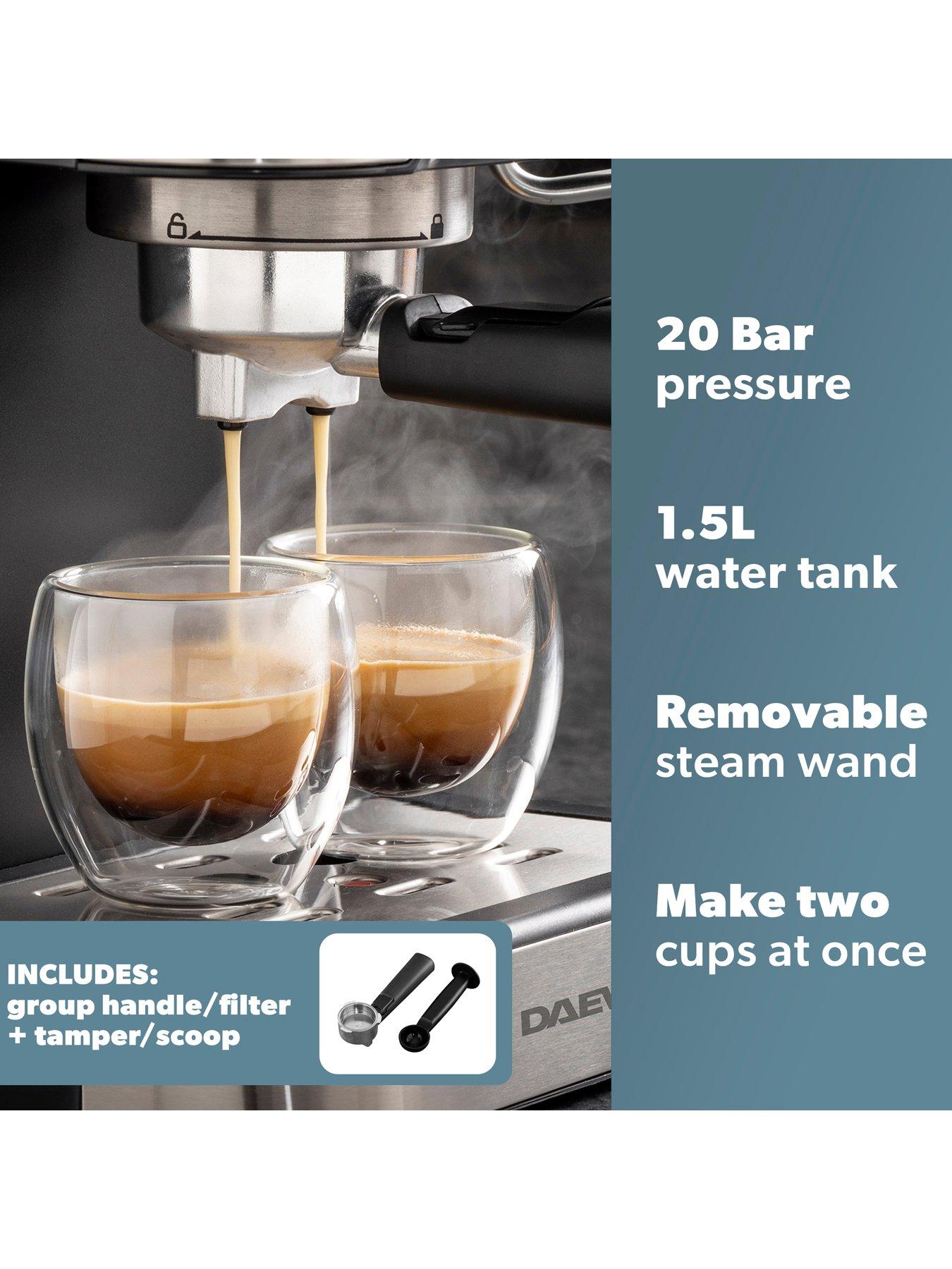 Image 2 of 6 of Daewoo 20-Bar Espresso Coffee Maker with Steam Wand