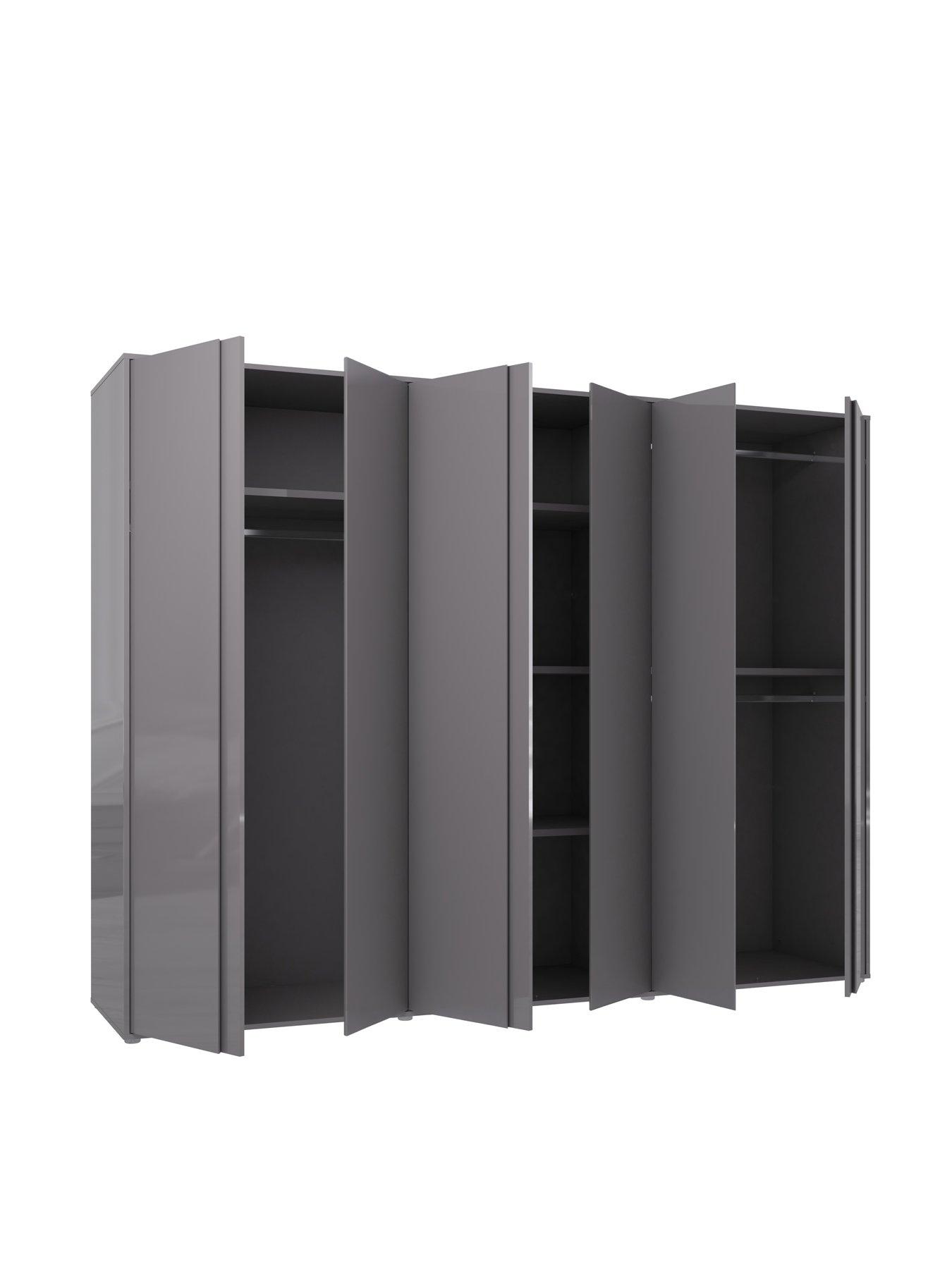 Image 5 of 8 of Very Home Layton Gloss 6 Door Wardrobe - Grey&nbsp;- FSC&reg; Certified