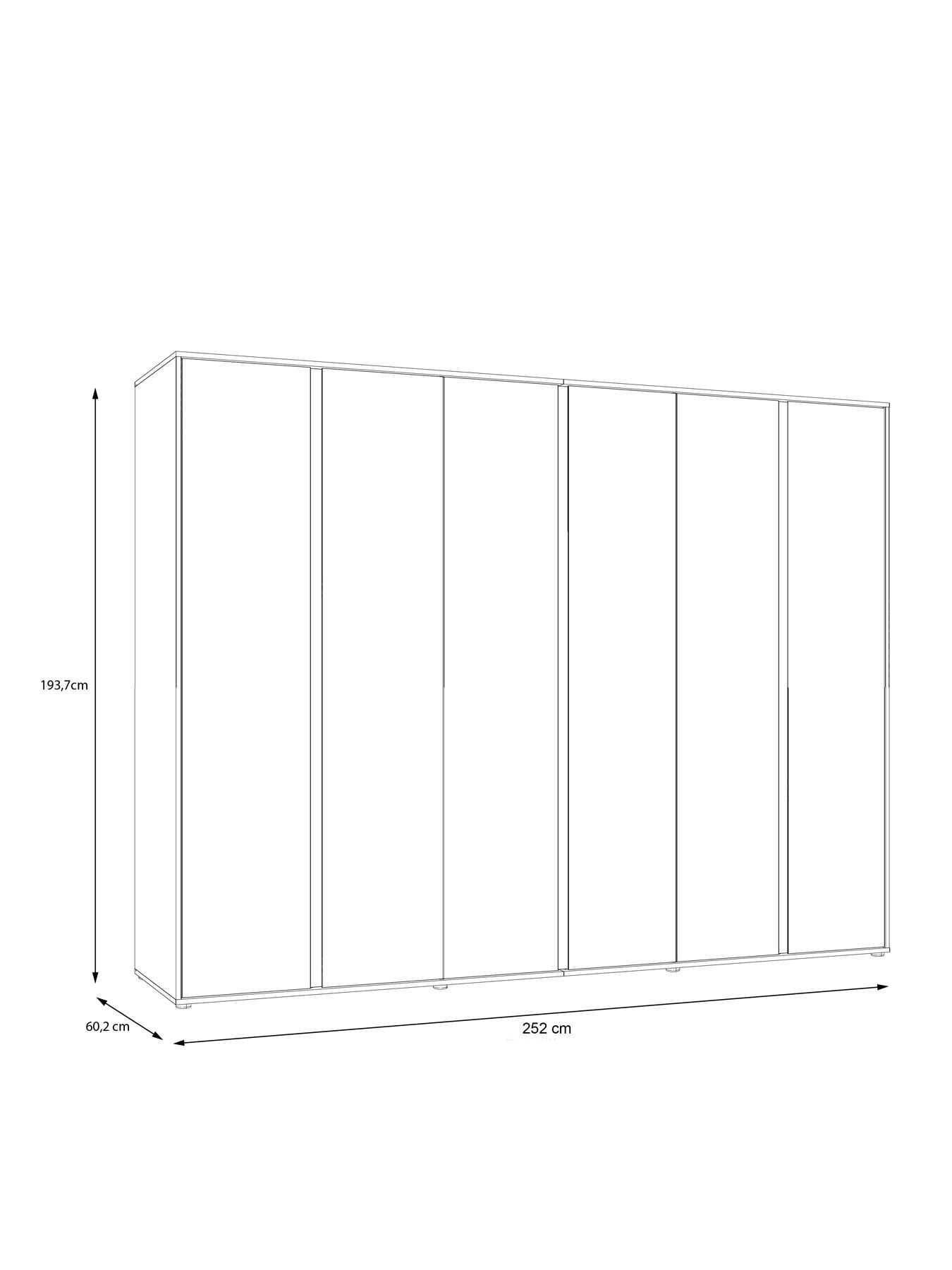 Image 6 of 8 of Very Home Layton Gloss 6 Door Wardrobe - Grey&nbsp;- FSC&reg; Certified