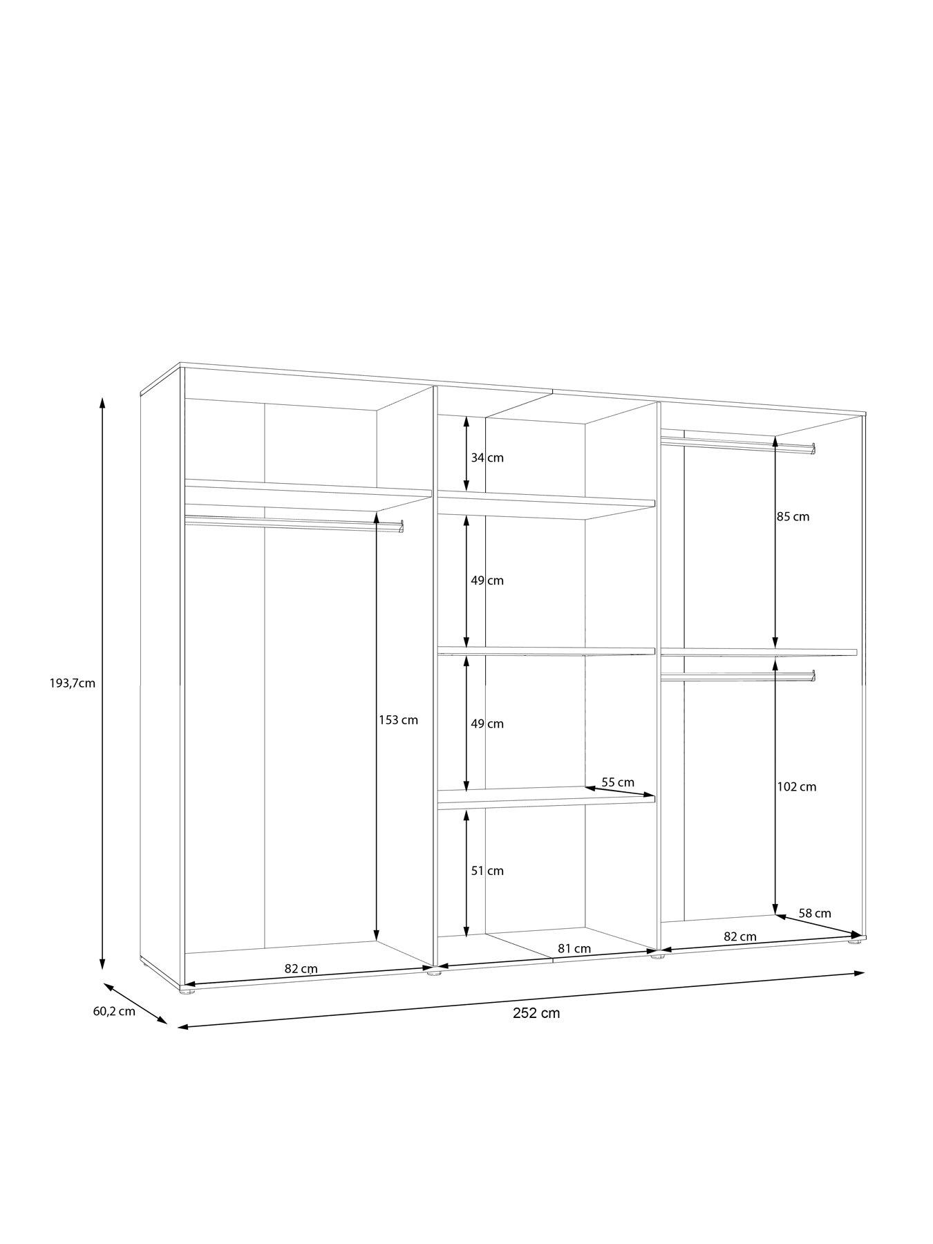 Image 7 of 8 of Very Home Layton Gloss 6 Door Wardrobe - Grey&nbsp;- FSC&reg; Certified
