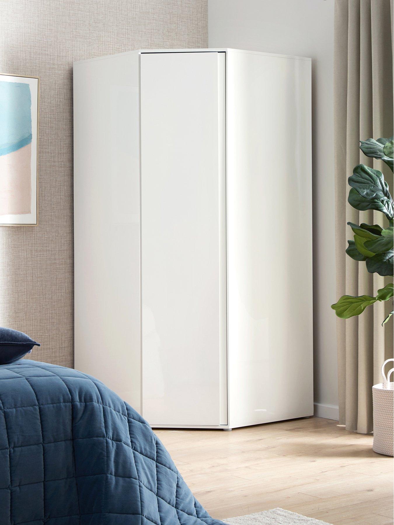Very Home Layton Gloss Corner Wardrobe - White  - FSC® Certified