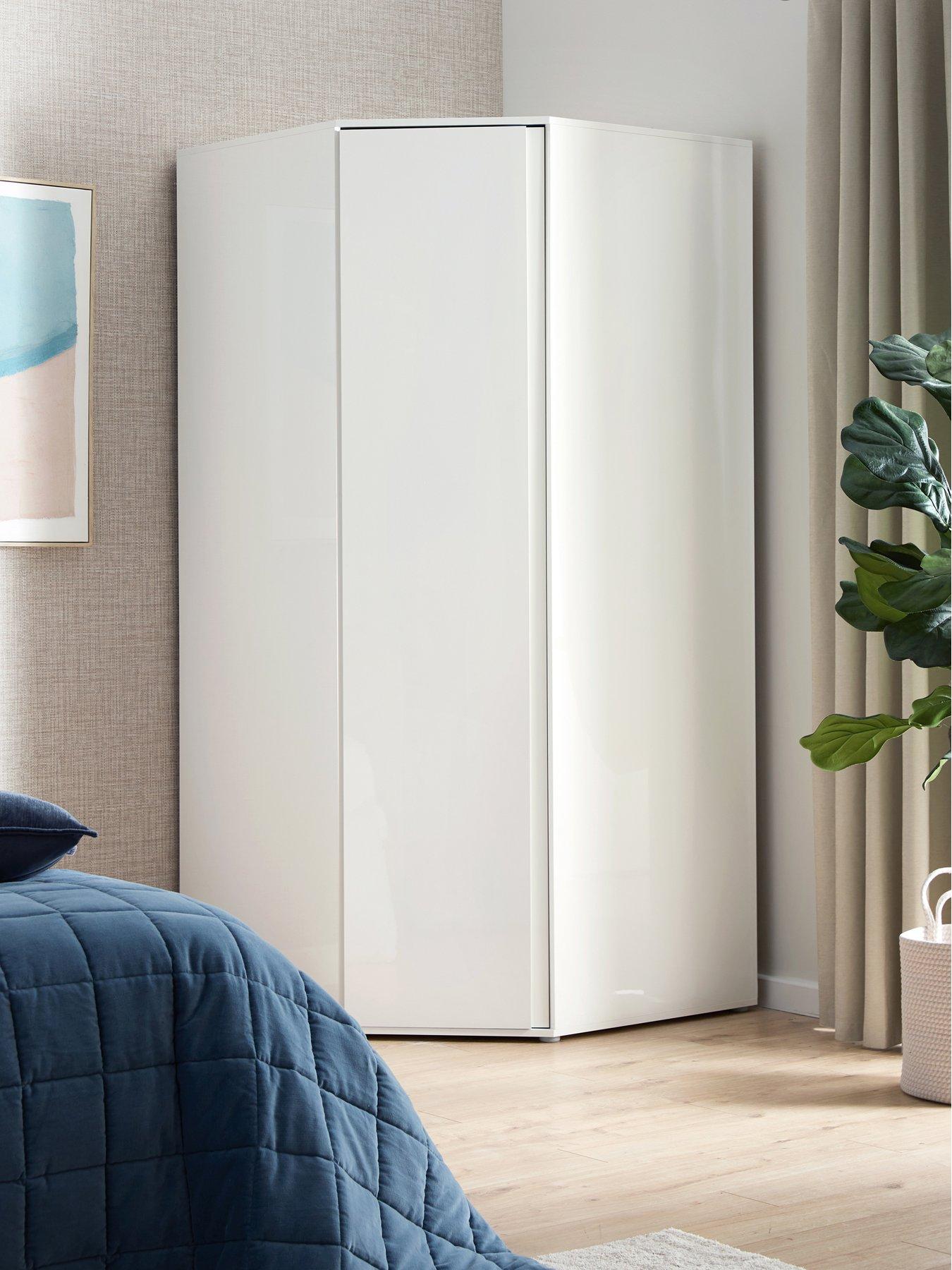 undefined Layton Gloss Corner Wardrobe - White  - FSC® Certified