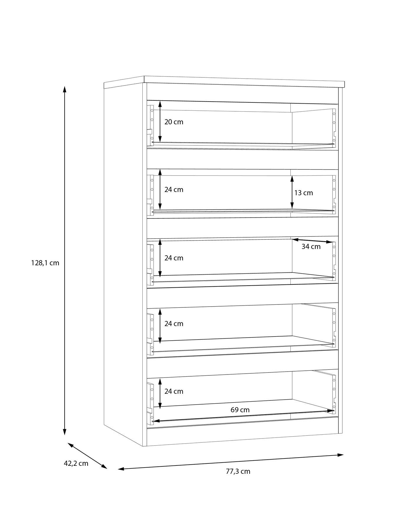 Image 7 of 7 of Very Home Layton Gloss 5 Drawer Chest - Grey - FSC&reg; Certified