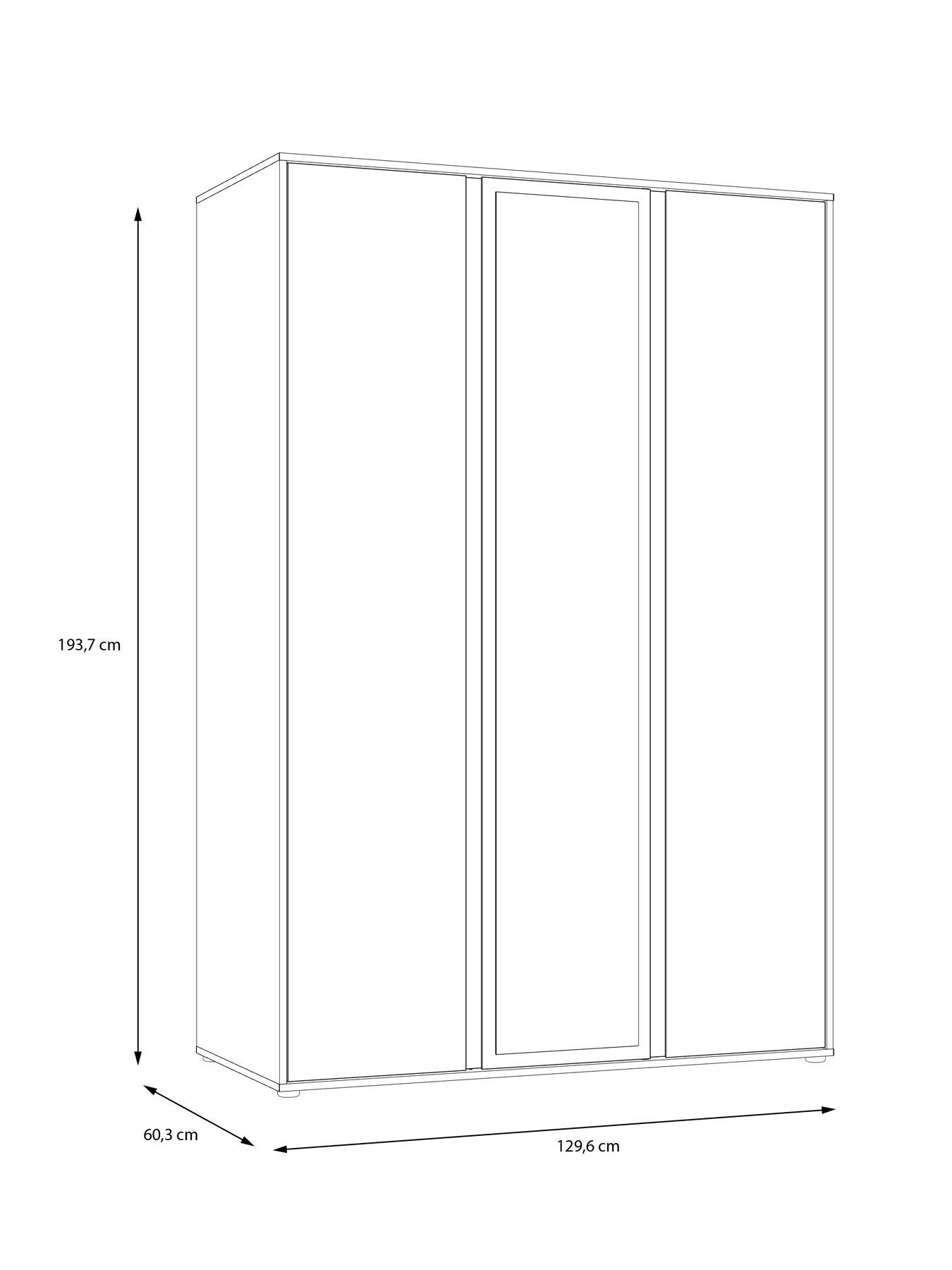 Image 6 of 7 of Very Home Layton Gloss 3 Door Mirrored Wardrobe - Grey - FSC&reg; Certified