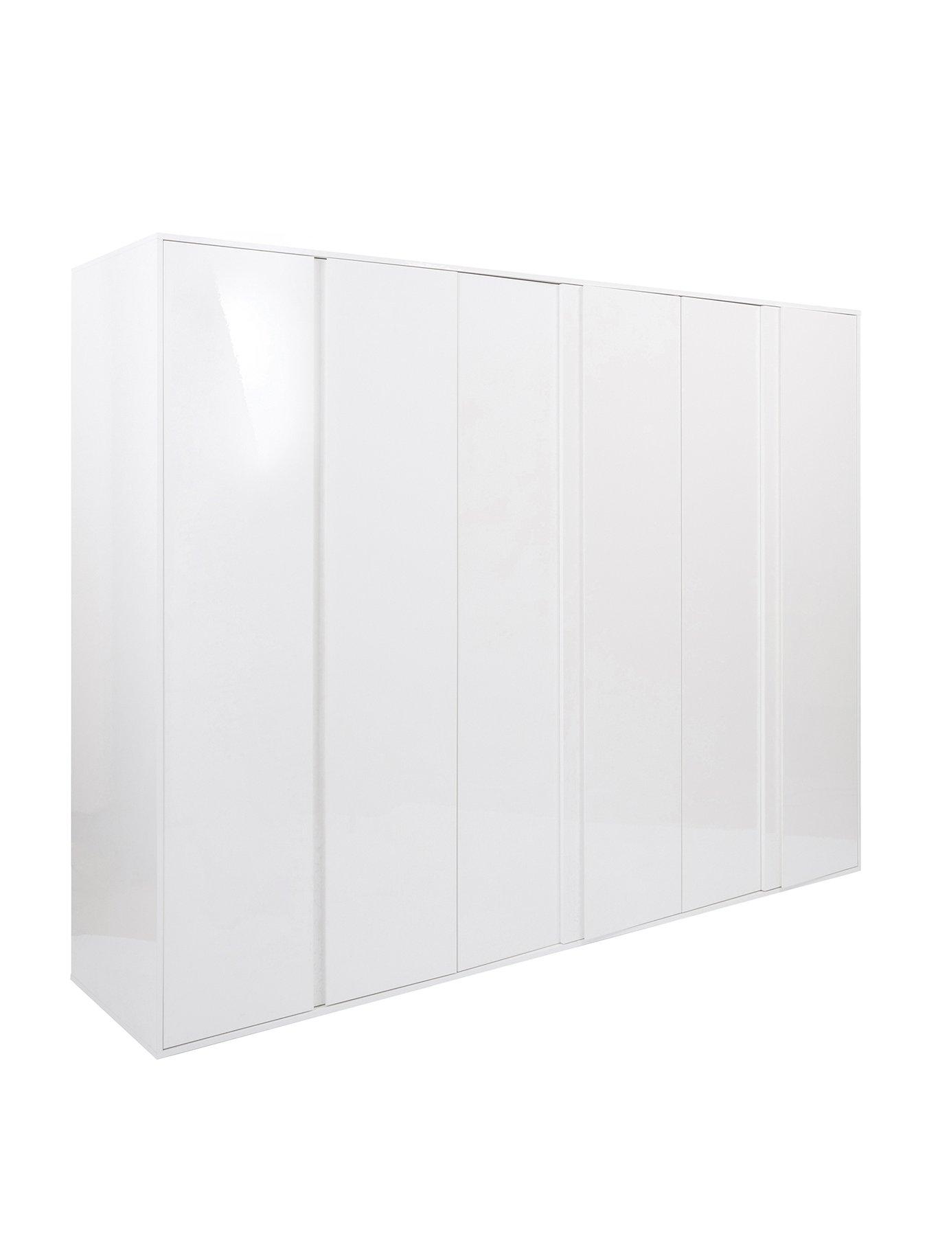 The Very Collection Layton Gloss 6 Door Wardrobe - White - FSC