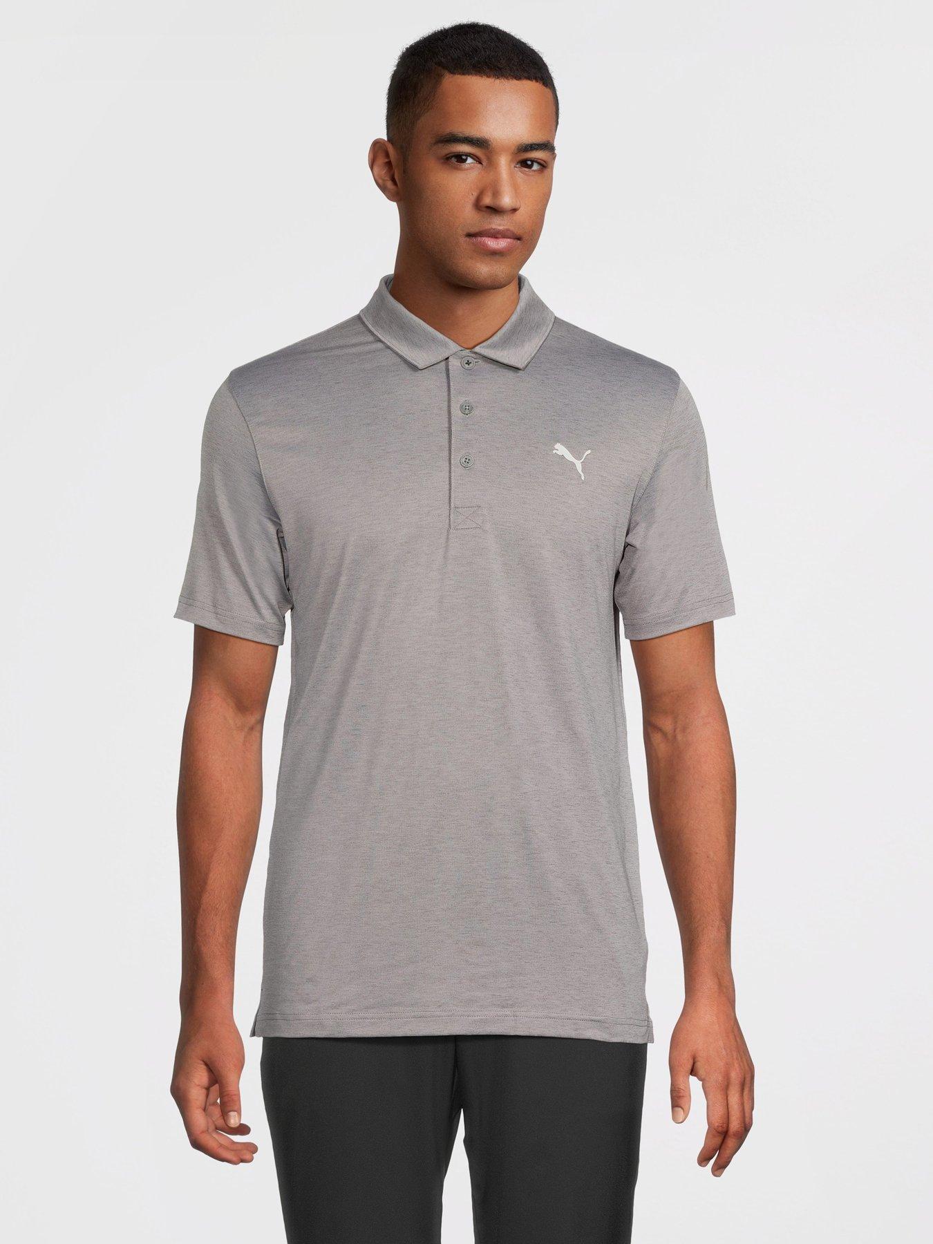 Puma Mens Golf Icon Heather Polo 20 - Grey