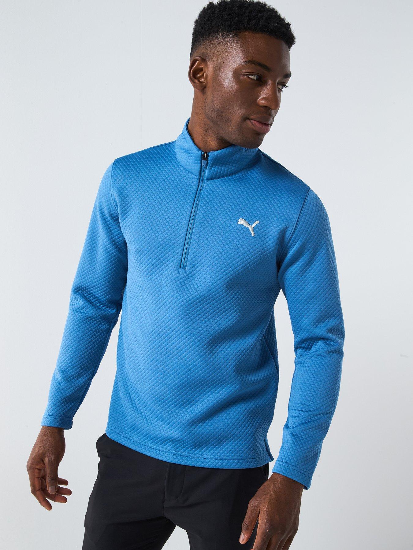 undefined Mens Golf Pebble 1/4 Zip - Blue Horizon