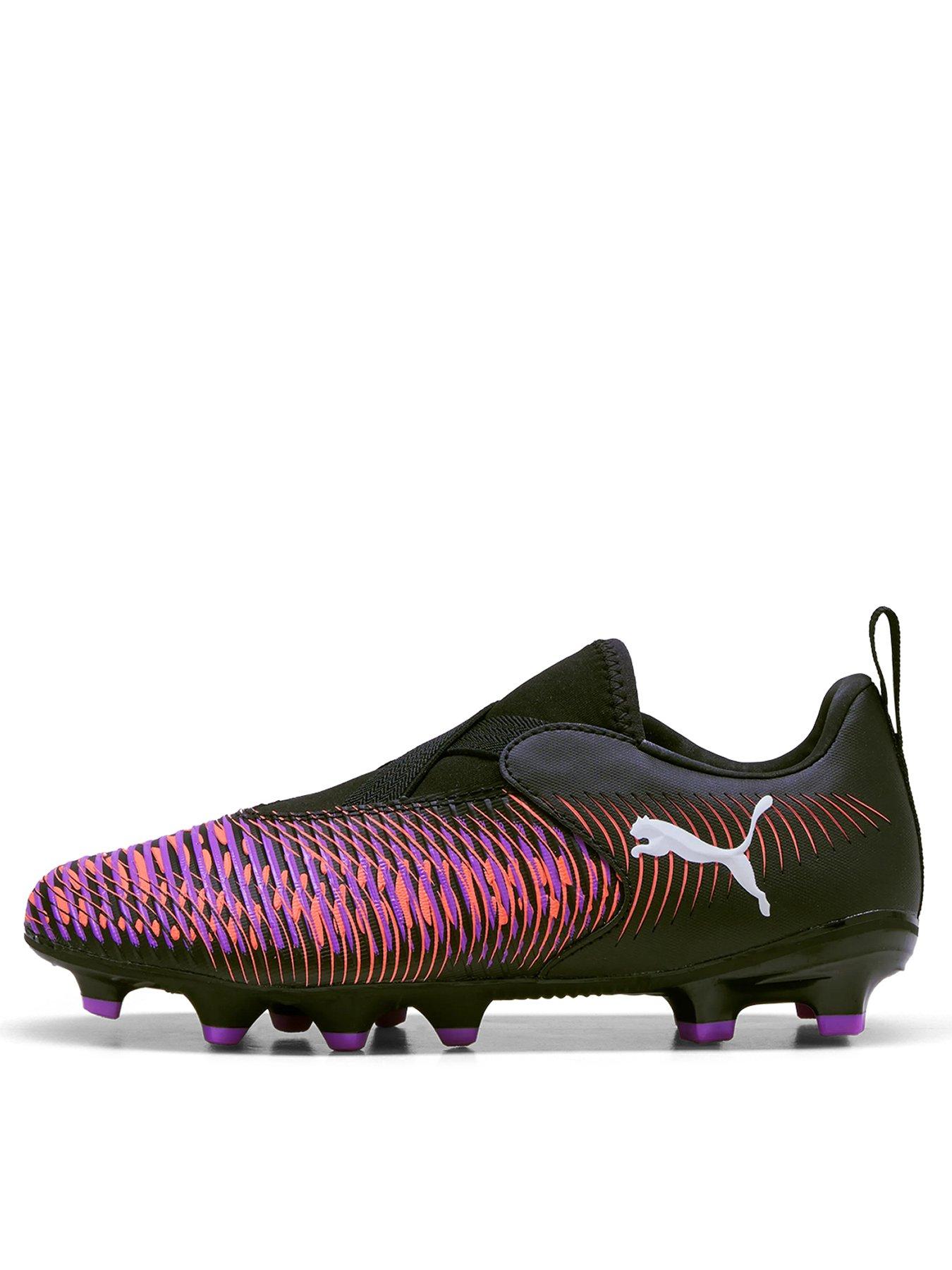 undefined Junior Future 8 Match Laceless Firm Ground Football Boot - Black/Purple
