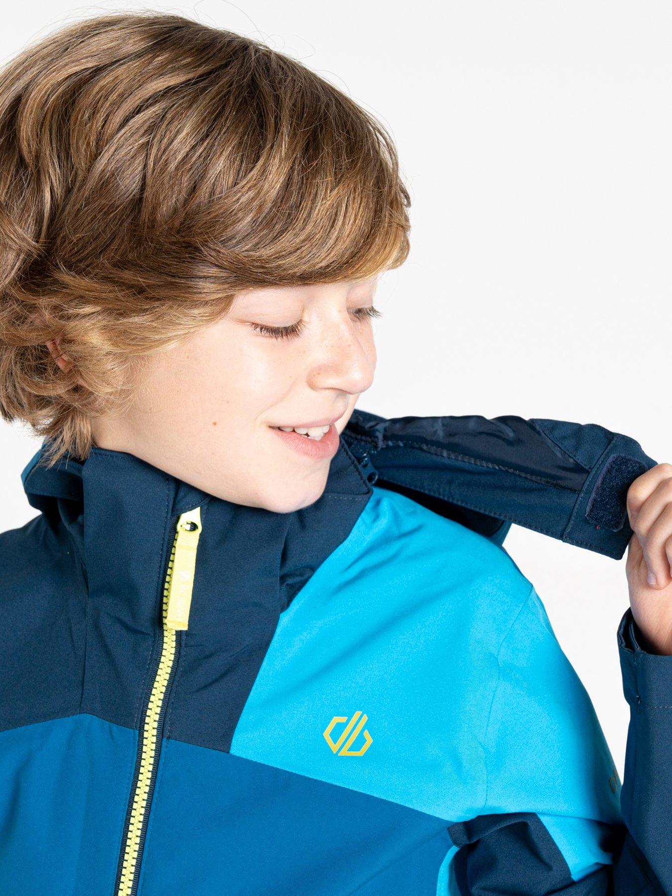 Image 4 of 6 of Dare 2b Kids Explore II Waterproof Shell Jacket- Blue