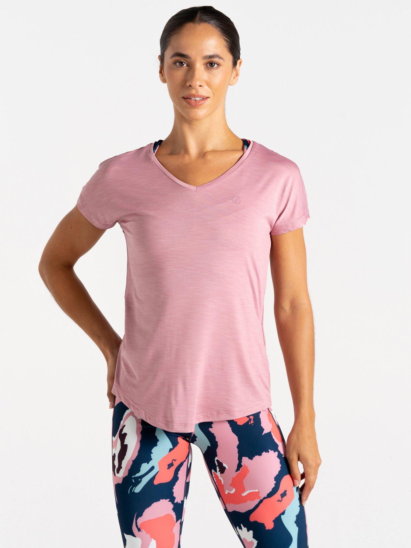 undefined Womens Vigilant T-Shirt Workout Top- Pink