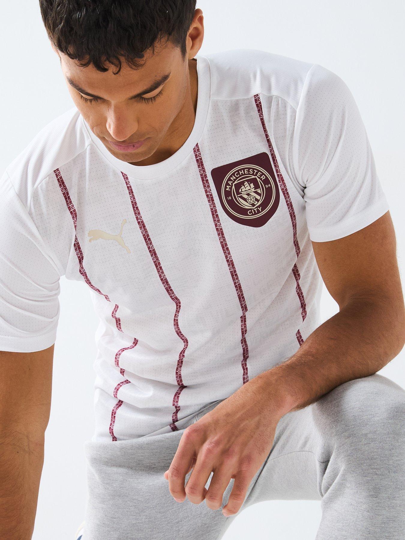 Image 4 of 6 of Puma Mens Mcfc Prematch Short Sleeve Jersey - White