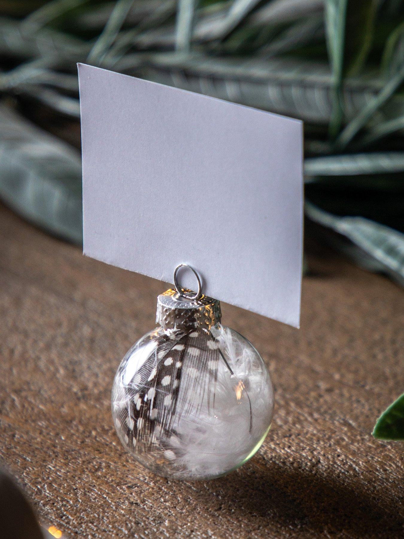 Product photograph of Gallery Feather Bauble Name Card Holder Set Of 6 from very.co.uk