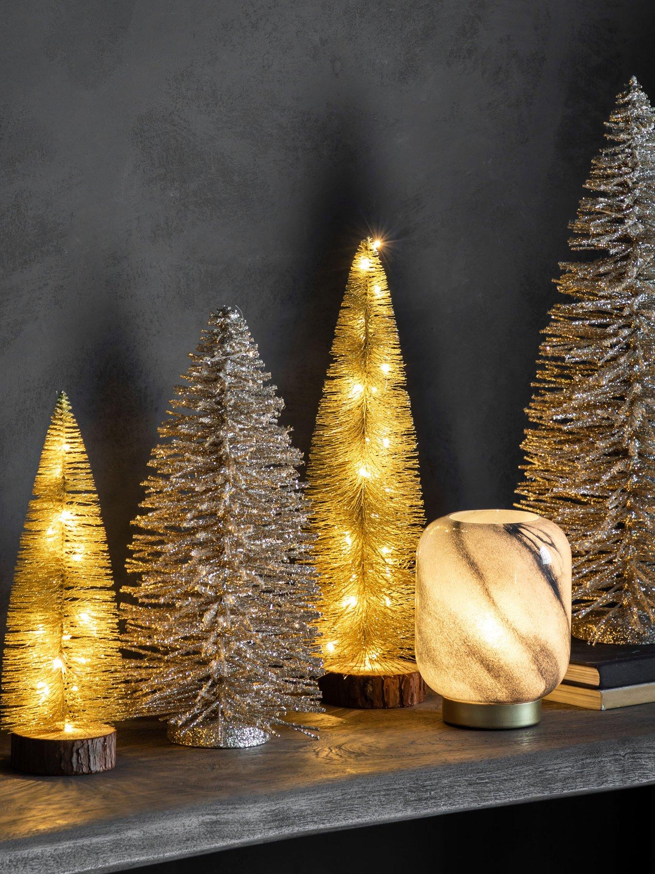 Product photograph of Gallery Brush Tree 15 Led Lights Gold from very.co.uk