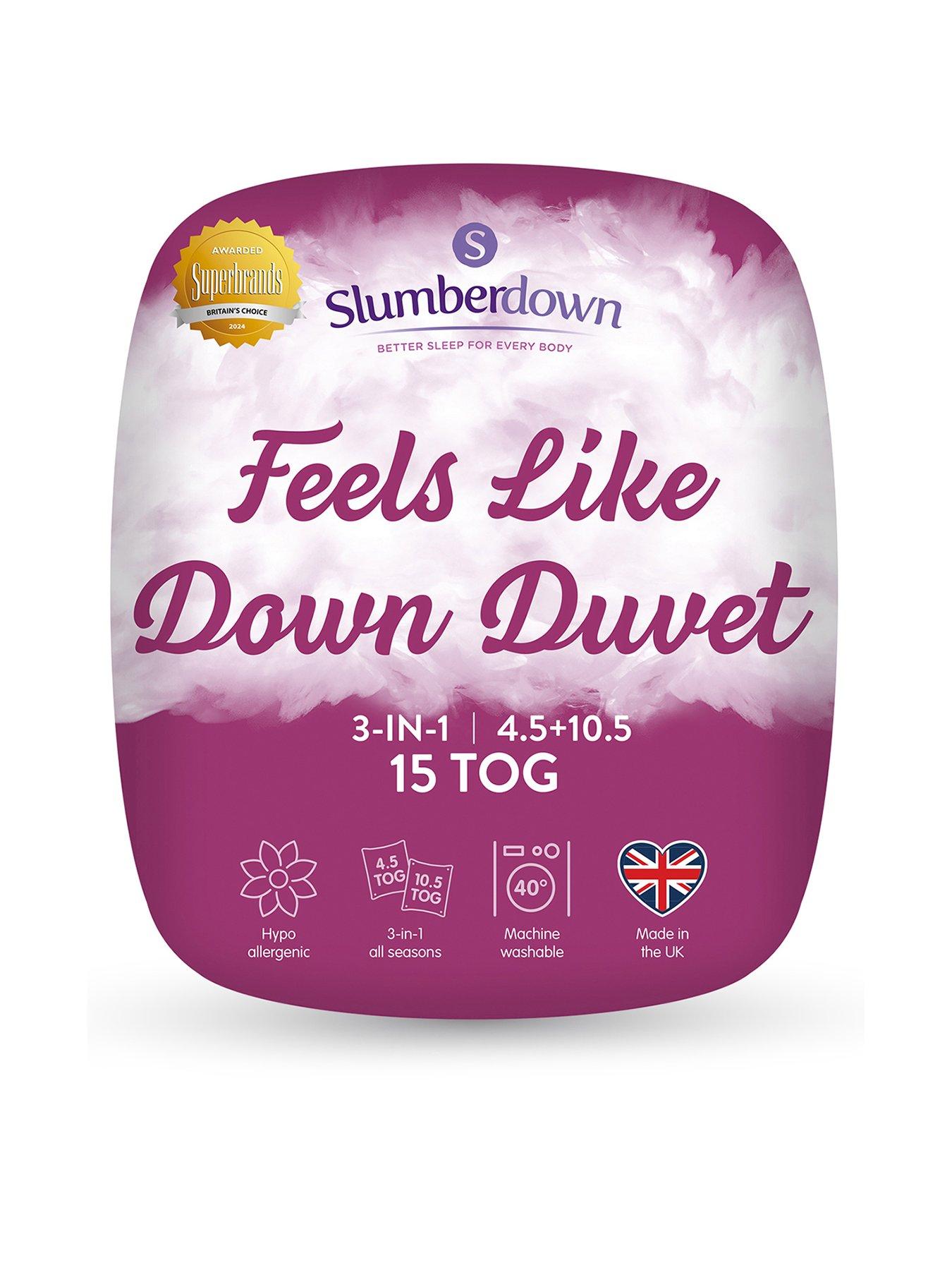 Product photograph of Slumberdown Feels Like Down All Season 15 Tog Duvet - Double from very.co.uk