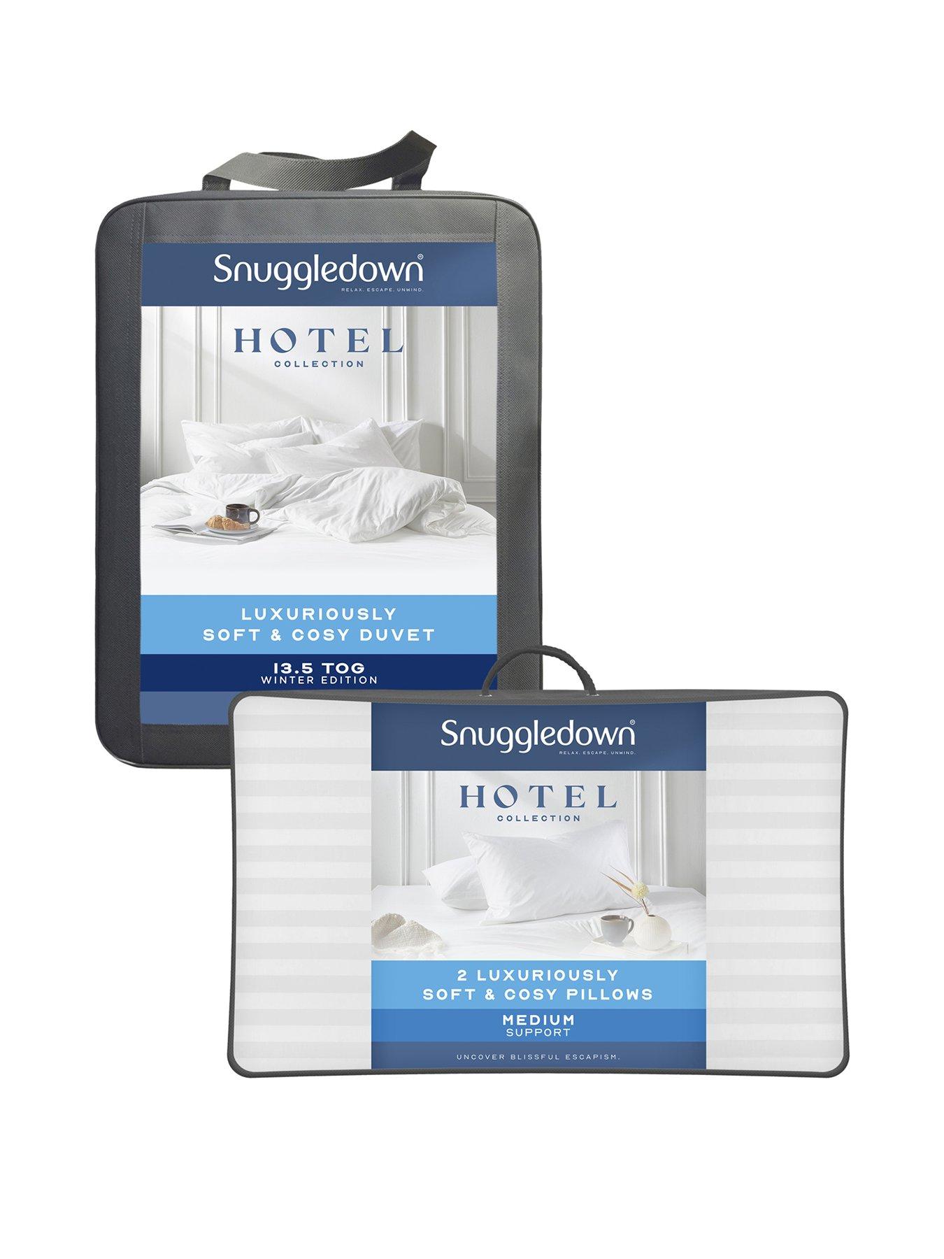 Product photograph of Snuggledown Of Norway Hotel Luxuriously Soft Bundle- 13 5 Tog Super King Duvet 2 Pillows from very.co.uk