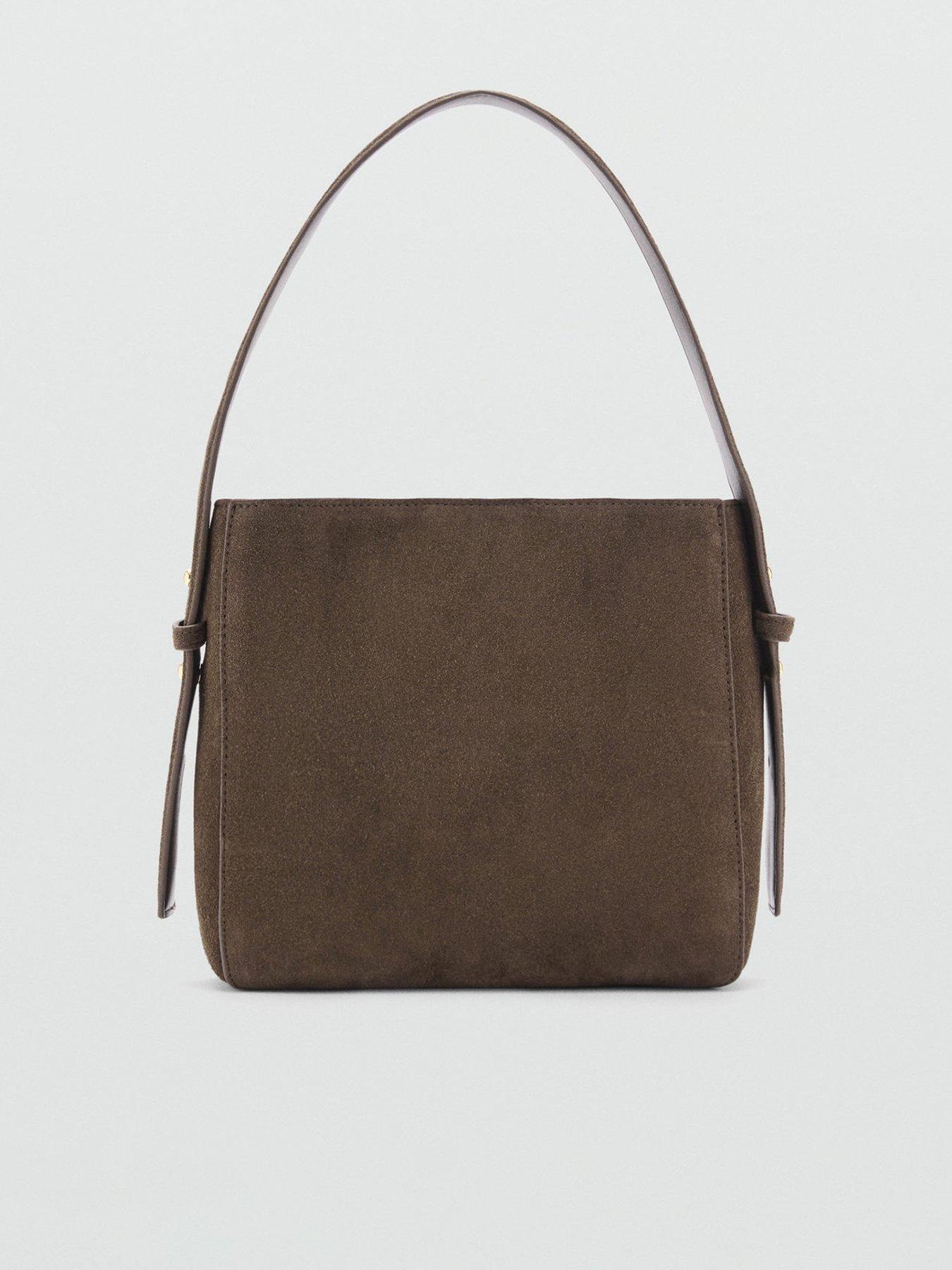 undefined Suede Mini Shopper Bag - Brown