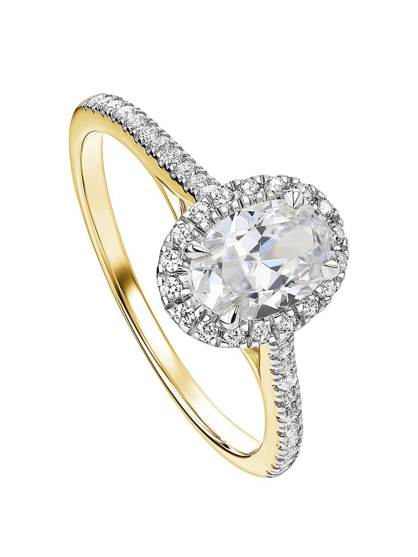 Product photograph of Created Brilliance Freya 9ct Yellow Gold 0 85ct Tw Lab Grown Diamond Ring from very.co.uk