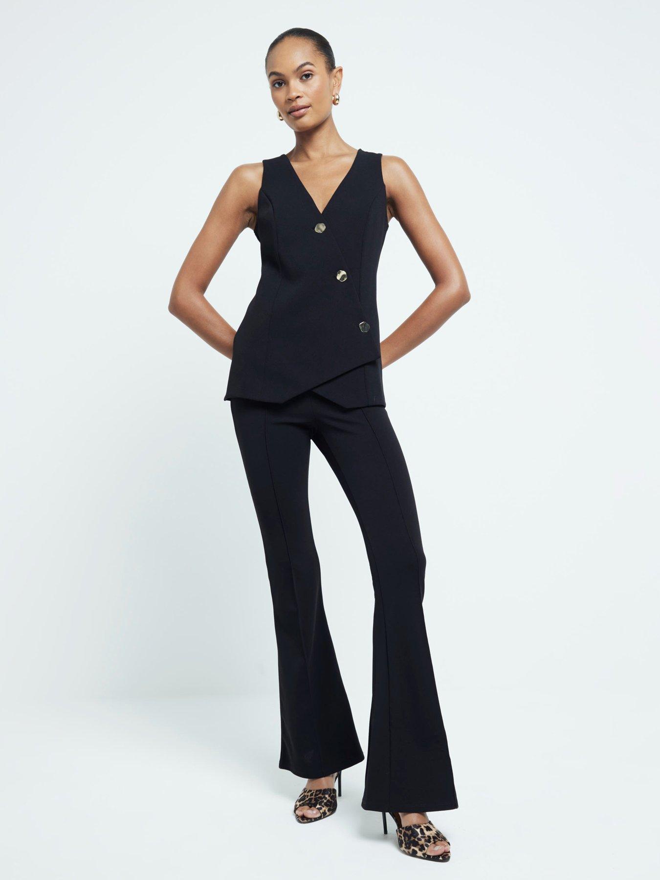 undefined Asymmetric Waistcoat With Buttons - Black