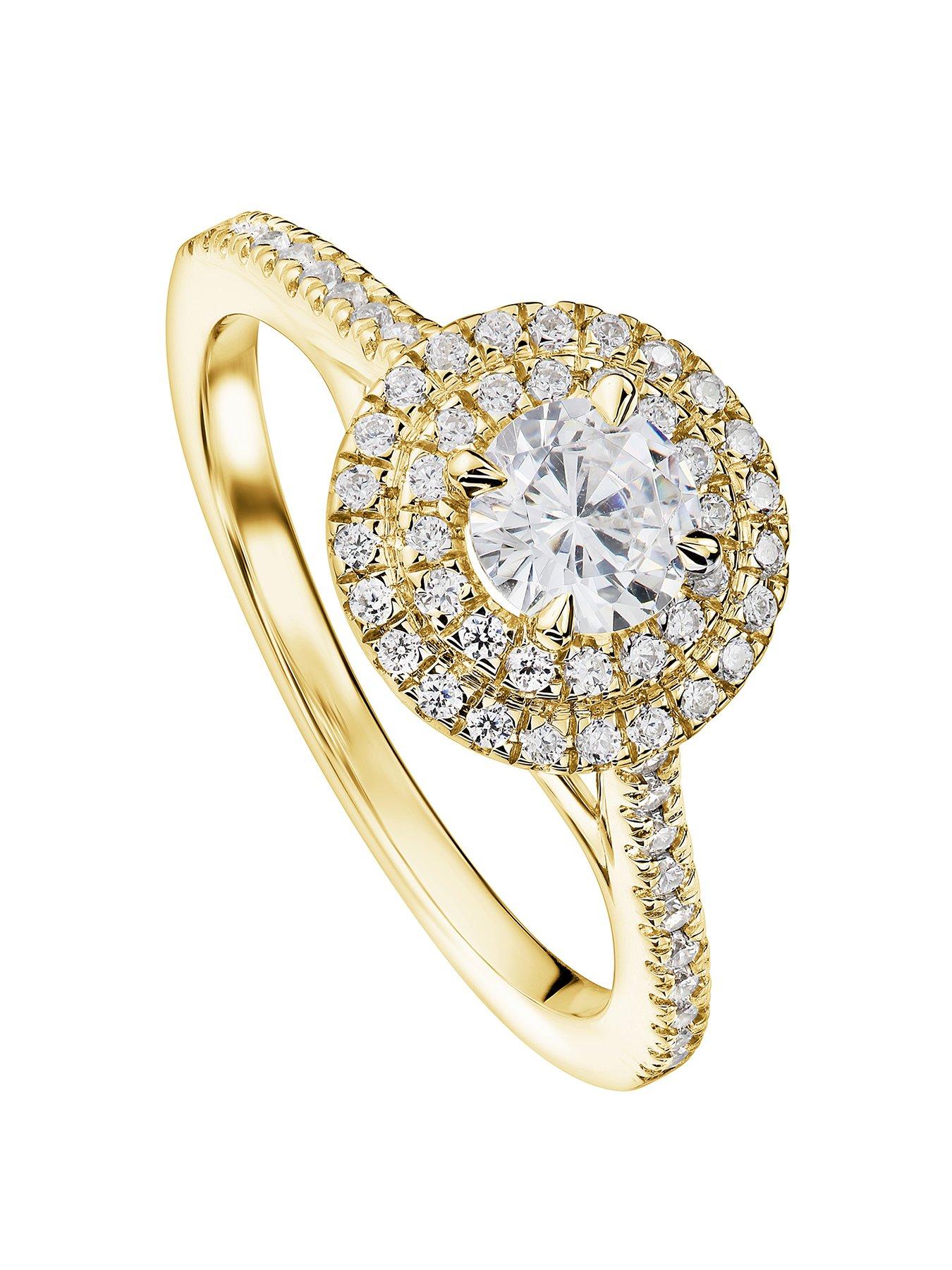 Product photograph of Created Brilliance Sienna 9ct Yellow Gold 0 70ct Tw Lab Grown Diamond Ring from very.co.uk