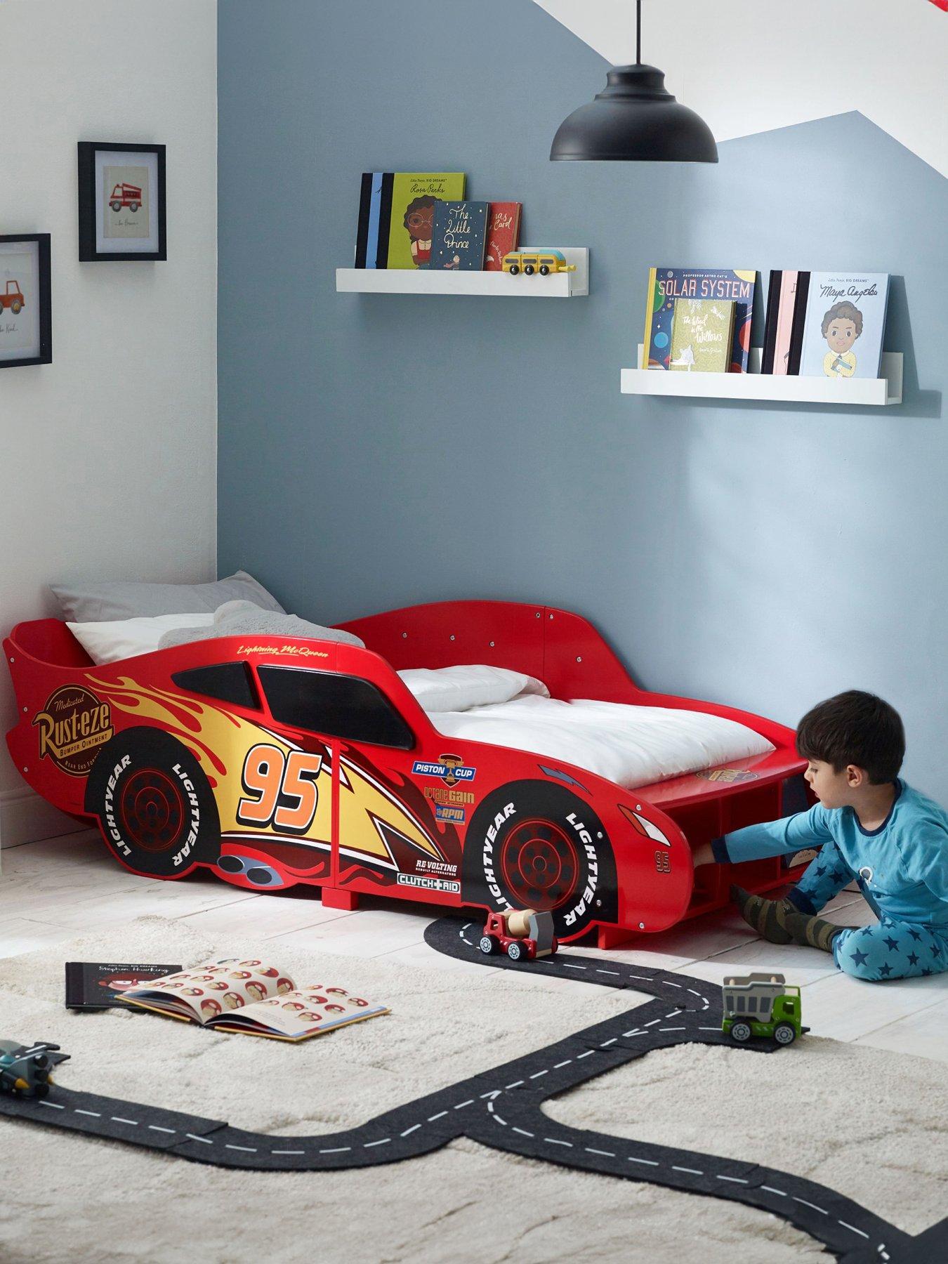 Product photograph of Disney Lightning Mcqueen Toddler Car Bed from very.co.uk