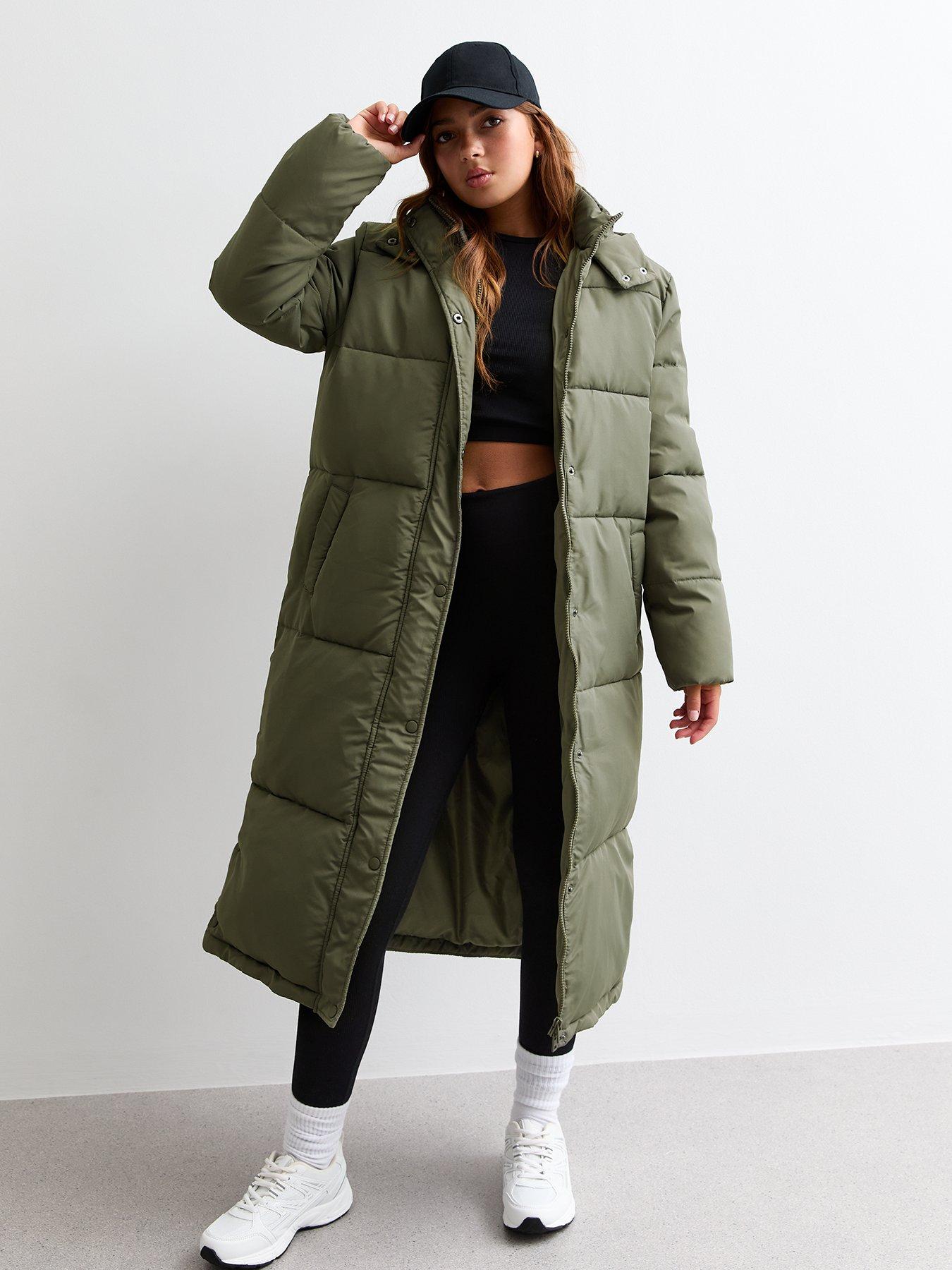 Fur Long Puffer Coat New Look Girls Parka New Look 915 Girls Khaki