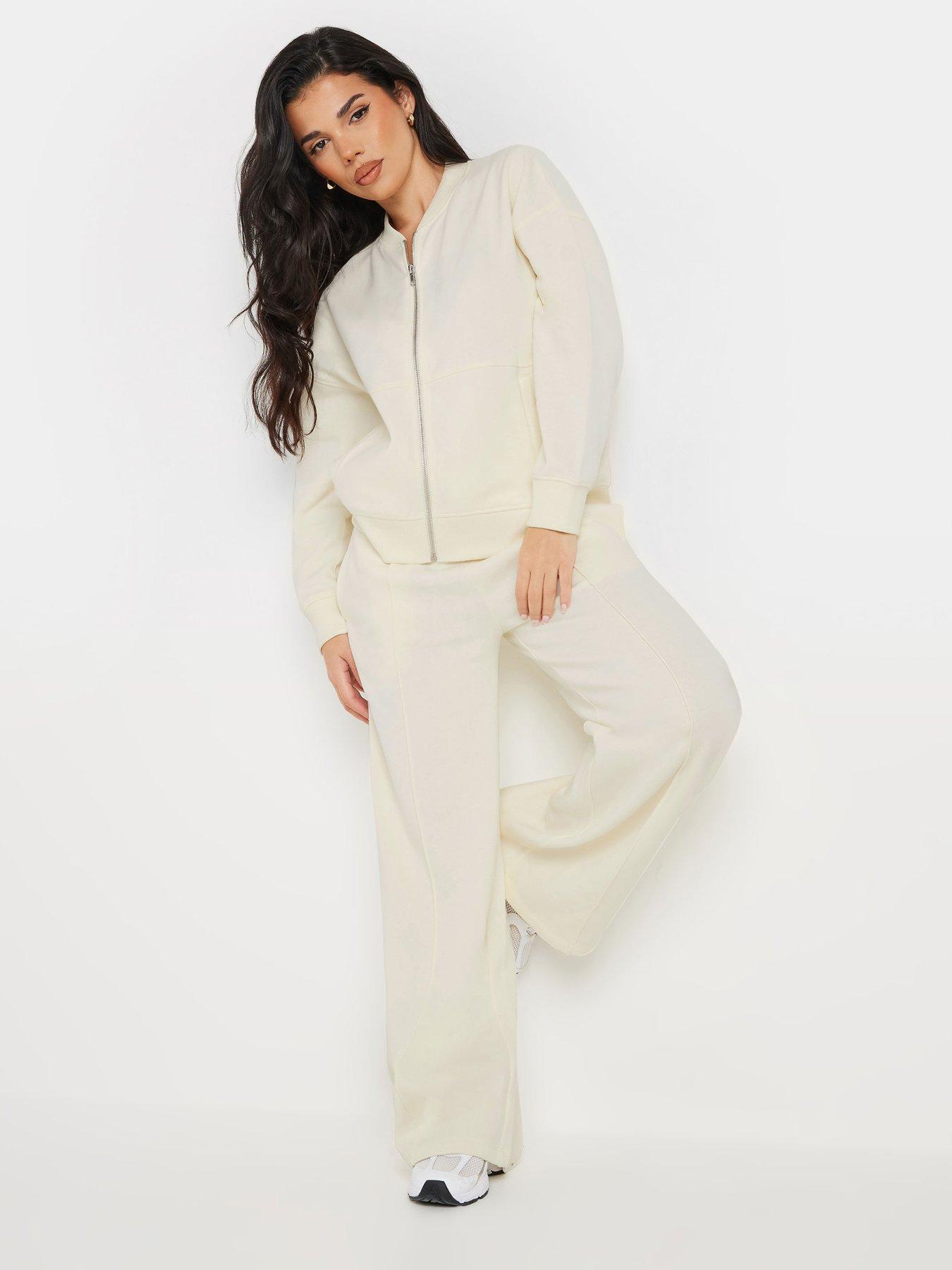 undefined Petite Wide Leg Trouser - White