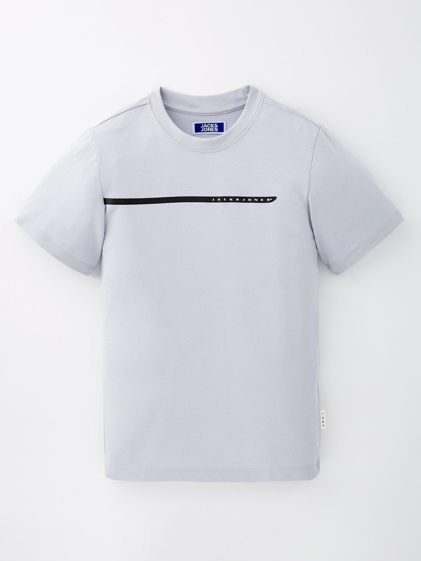 undefined Boys Fusion Full Branding Short Sleeve T-Shirt - Gray Dawn
