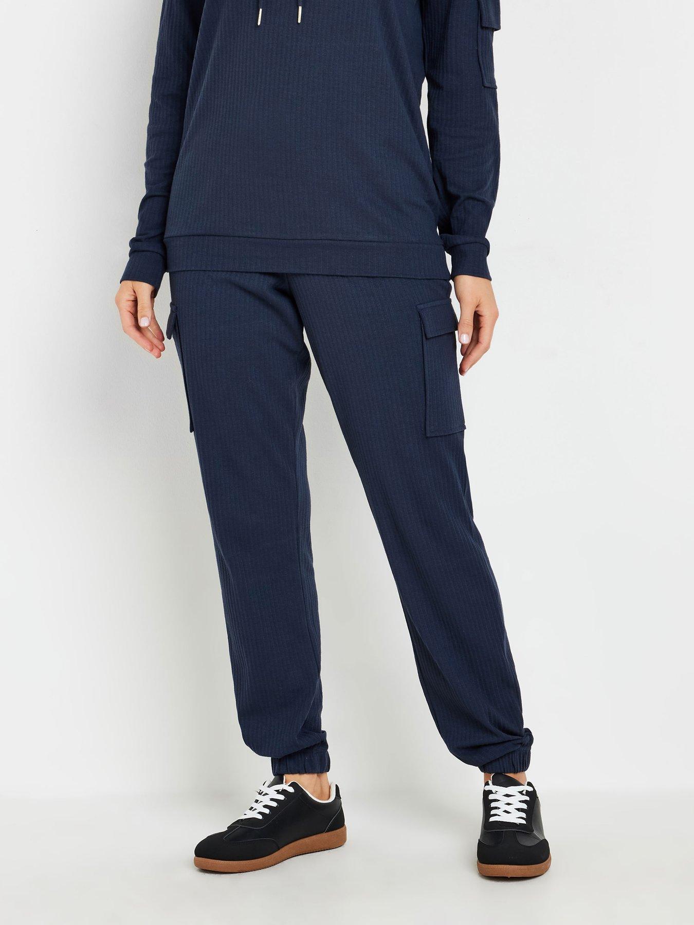 undefined Tall Ribbed Cargo Jogger - Blue