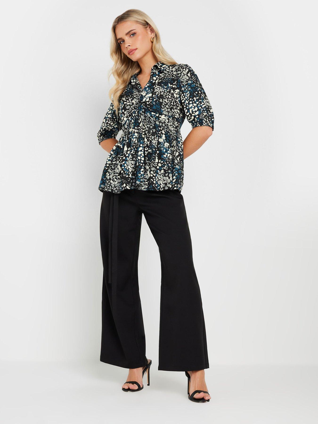 Image 3 of 4 of PixieGirl Petite Animal Twist Front Collar Top - Blue